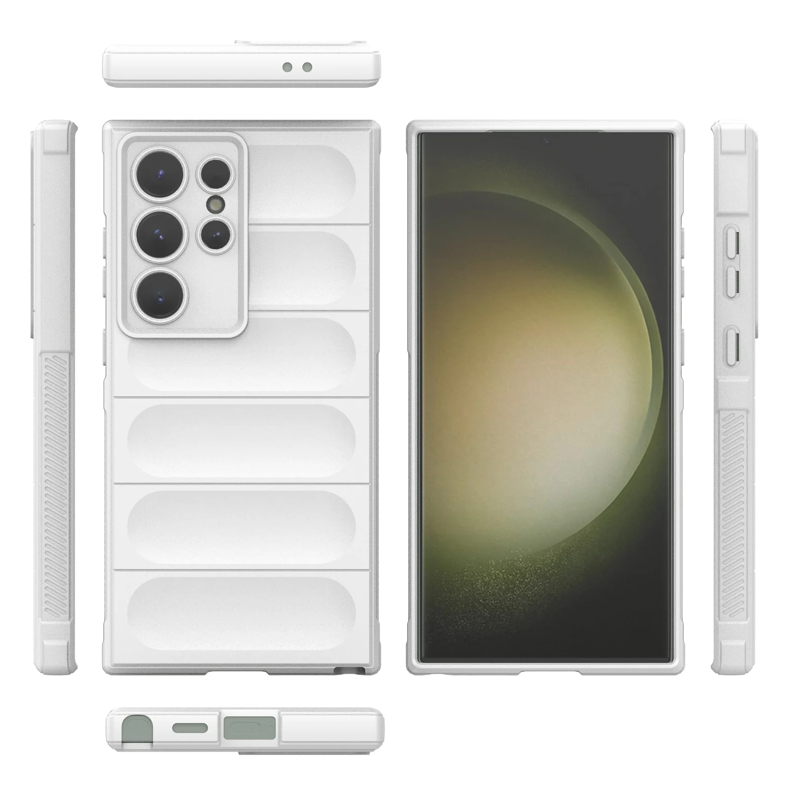DL3 Mobilak Soft Silicone Protective Case for Samsung Galaxy S24 Ultra with Camera Protection and Shockproof Design - White