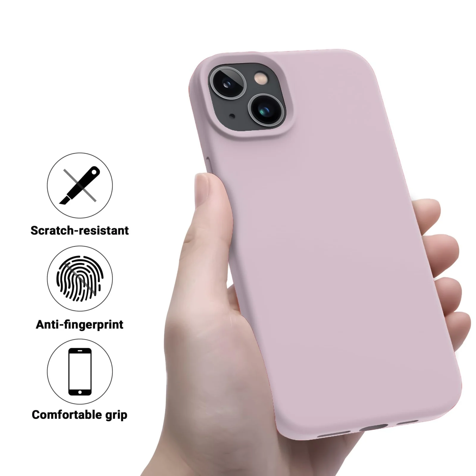 "DL3 Mobilak Liquid Silicone Protective Case for 𝐢𝐏𝐡𝐨𝐧𝐞 𝟏𝟓 𝐏𝐥𝐮𝐬, 𝐢𝐏𝐡𝐨𝐧𝐞 𝟏𝟒 𝐏𝐥𝐮𝐬 "" with Camera Protection and Microfiber Lining - Pink Sand 2"