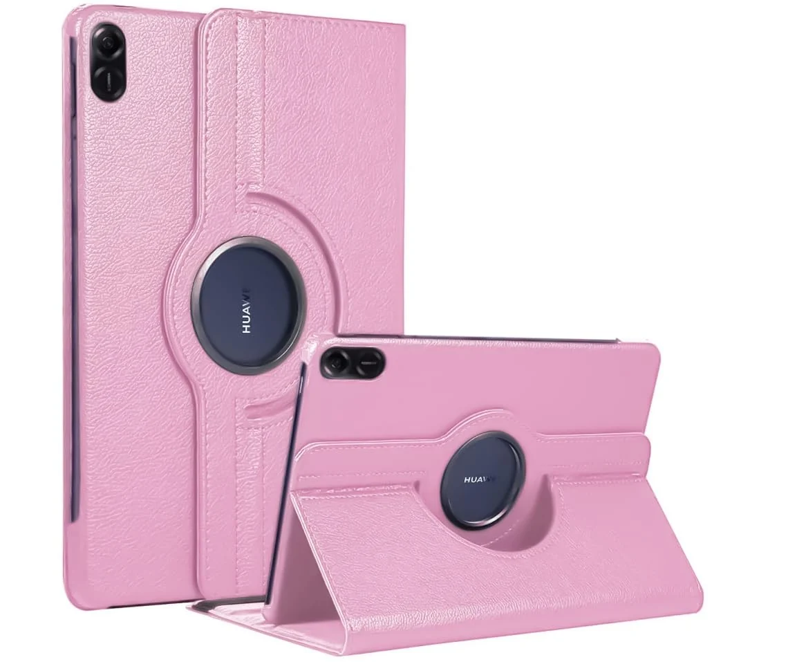 DL3 Mobilak Protective Cover for Honor Pad X9 Case 11.5 inch 2023, 360° Rotatable Smart Stand, Leather Folio Flip Cover with Multi-Angle Viewing, Auto Wake Sleep - Pink