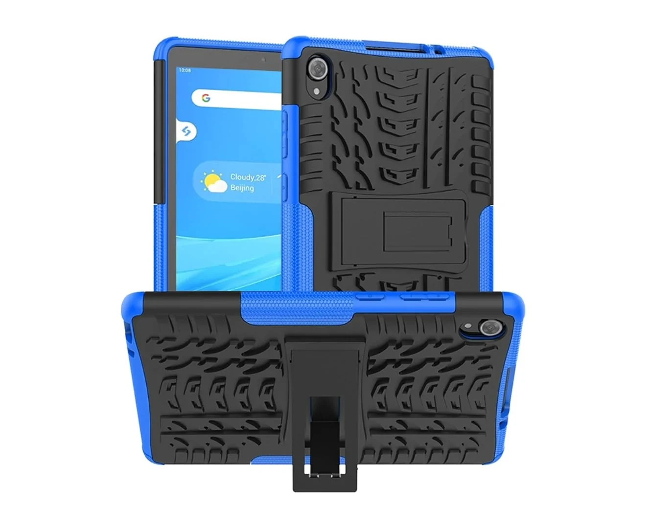 DL3 Mobilak Case For Lenovo Tab M8 4th Gen 2023/3rd Gen 2022/HD LTE 2021/Tab M8 HD/Tab M8 FHD 2019 8.0 inch, Hybrid Rugged Armor Heavy Duty 2 in 1 TPU + PC Dual Layer Case with Kickstand - Blue