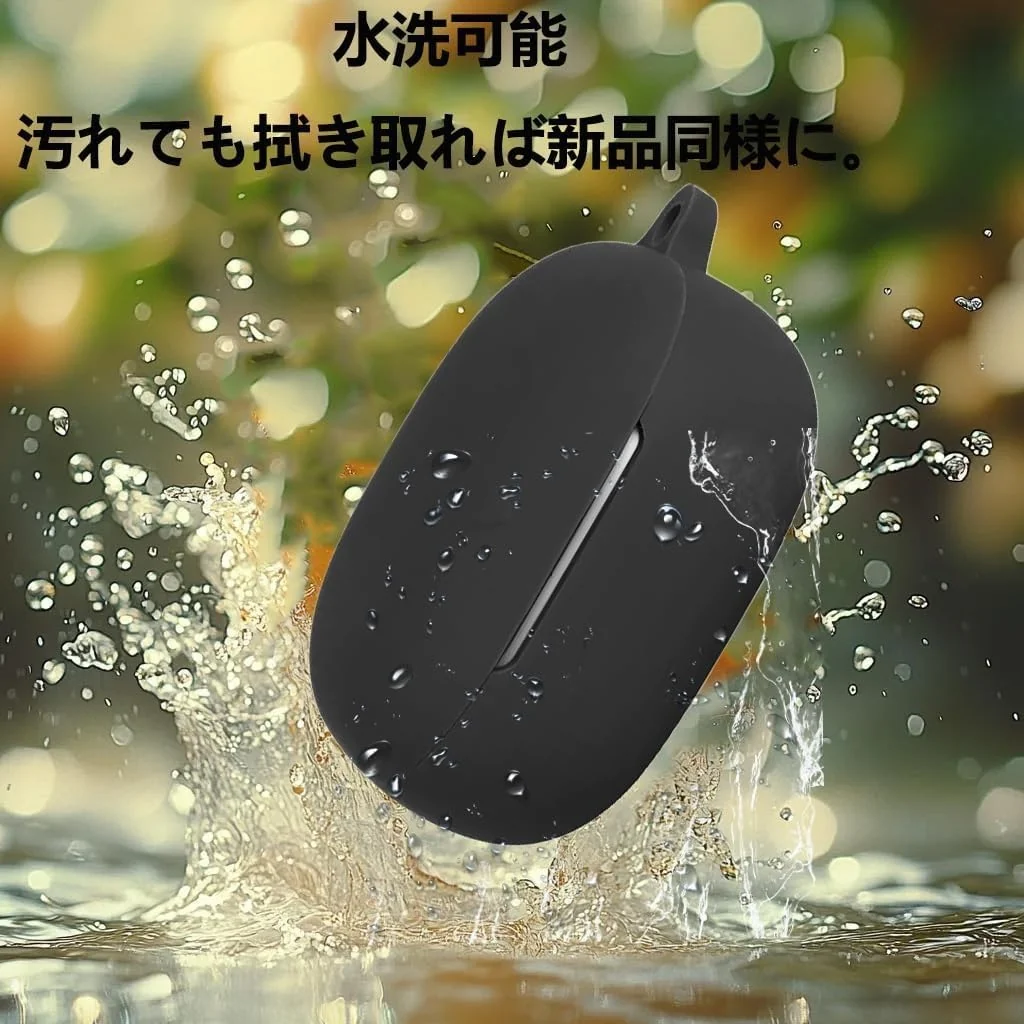 DL3 Mobilak Silicone Case Compatible with Anker Soundcore Liberty 5 (Not Libert 4), Soft Silicone Protective Case Cover, Shockproof Sleeve with Carabiner - Black