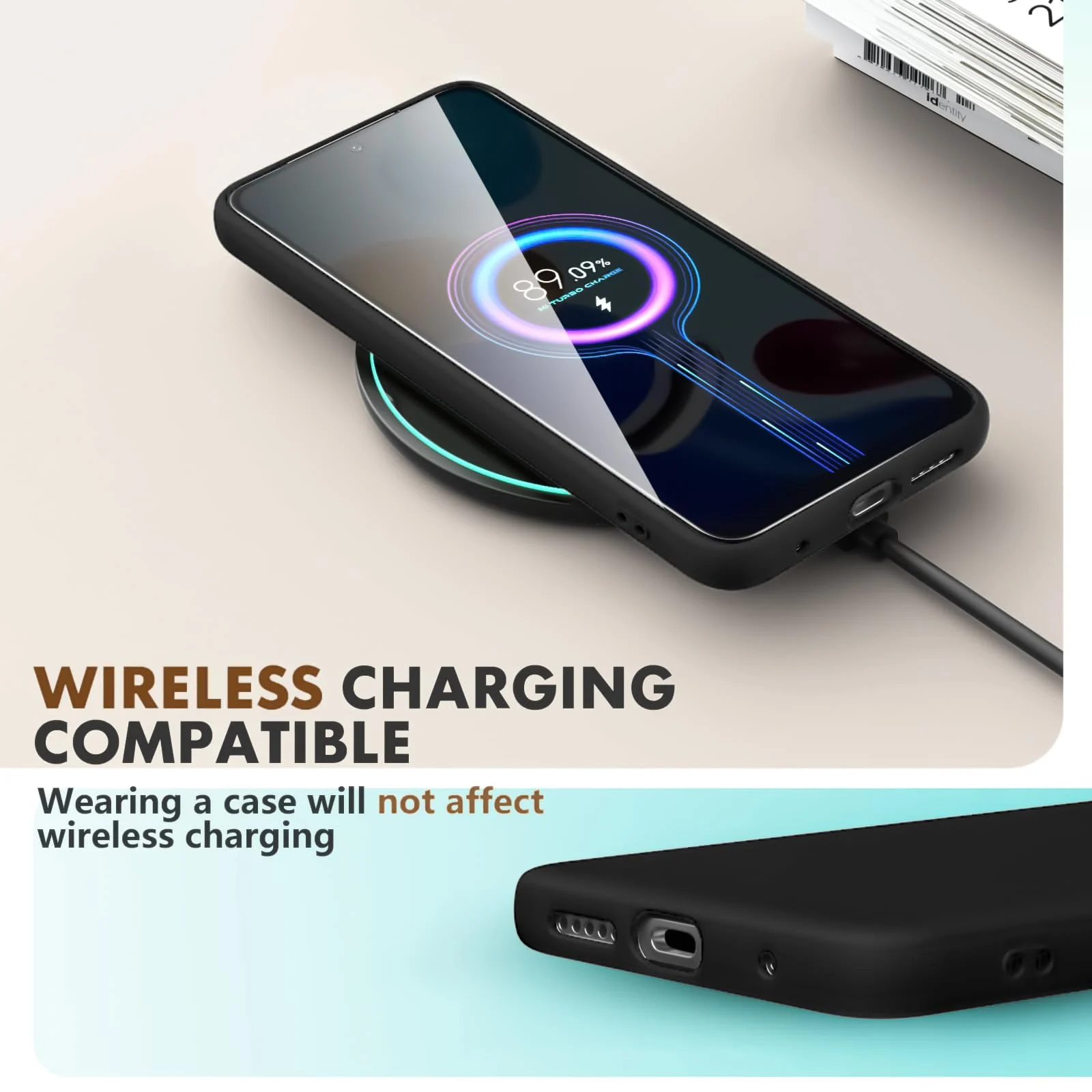 DL3 Mobilak Liquid Silicone Case for Xiaomi Redmi Note 12 Pro 4G / Redmi Note 11 Pro 4G / 5G, Not compatible with MagSafe, Supports wireless charging, Camera protection - Black