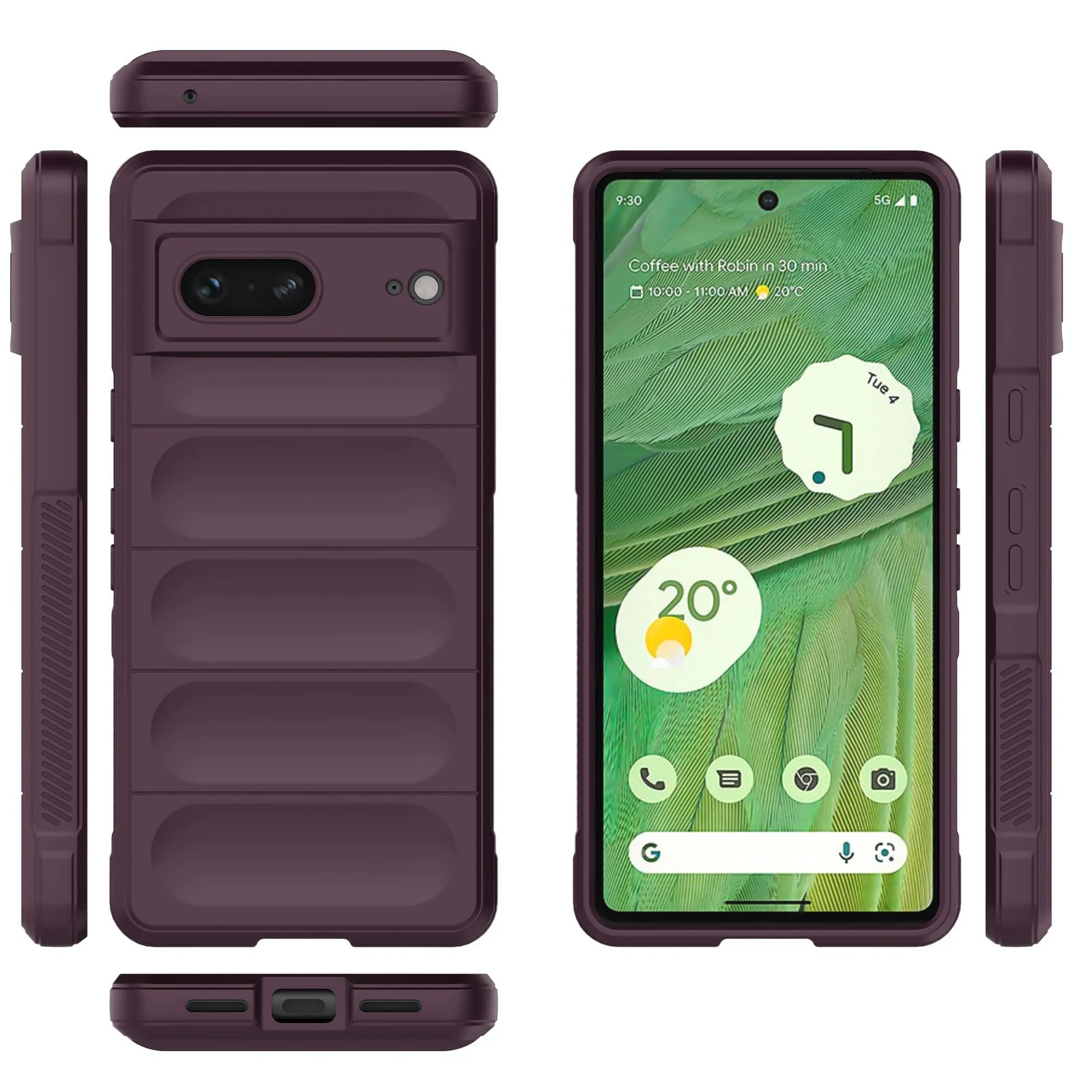 DL3 Mobilak Flexible Silicone and TPU Protective Case with Camera Protection for Google Pixel 7 - Wine Red