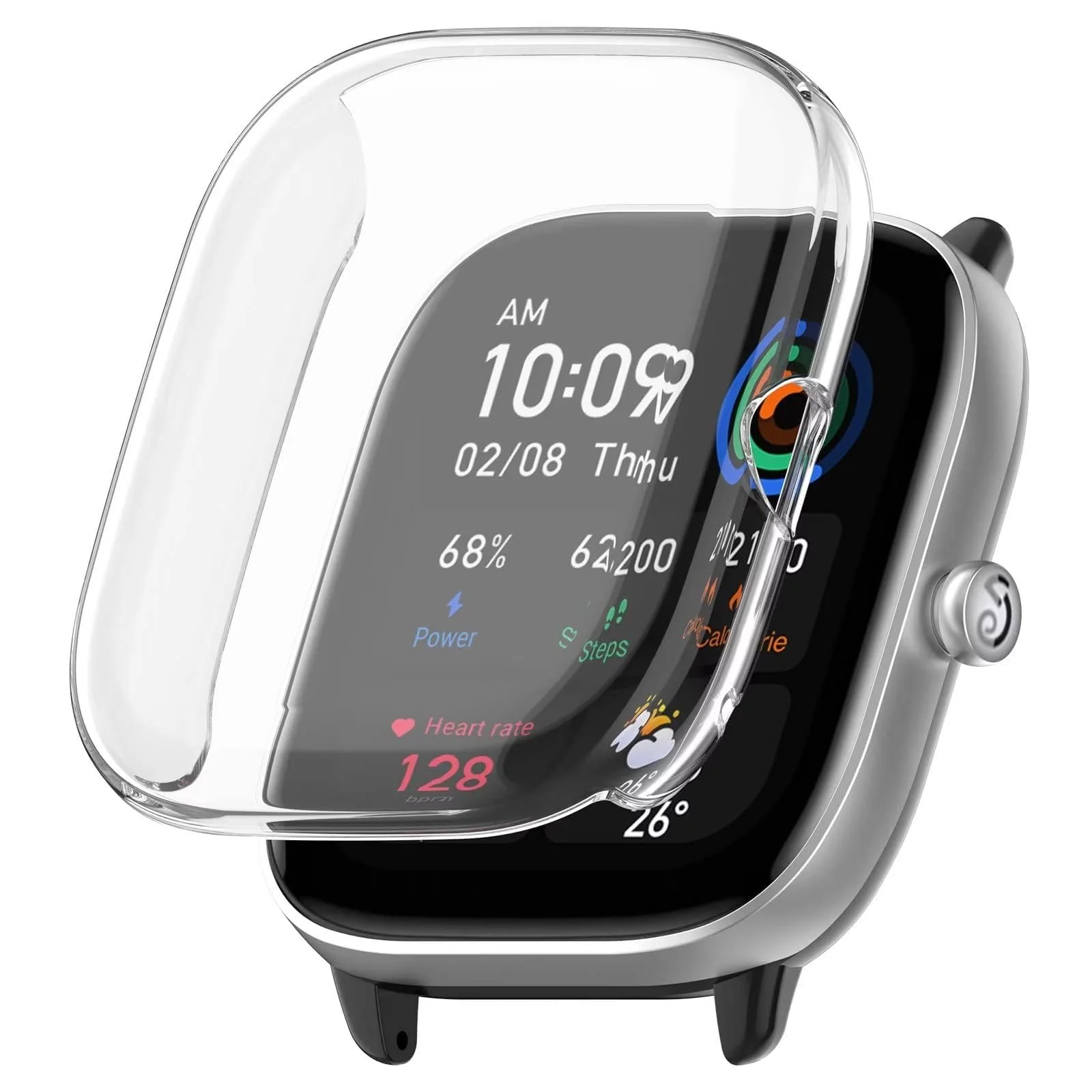 DL3 Mobilak Case Compatible with Amazfit GTS 4 Mini (Not for GTS4) Case All-Around Screen Protector Watch Soft TPU Shockproof Cover Slim Guard Thin Bumper Shell Protector - Clear