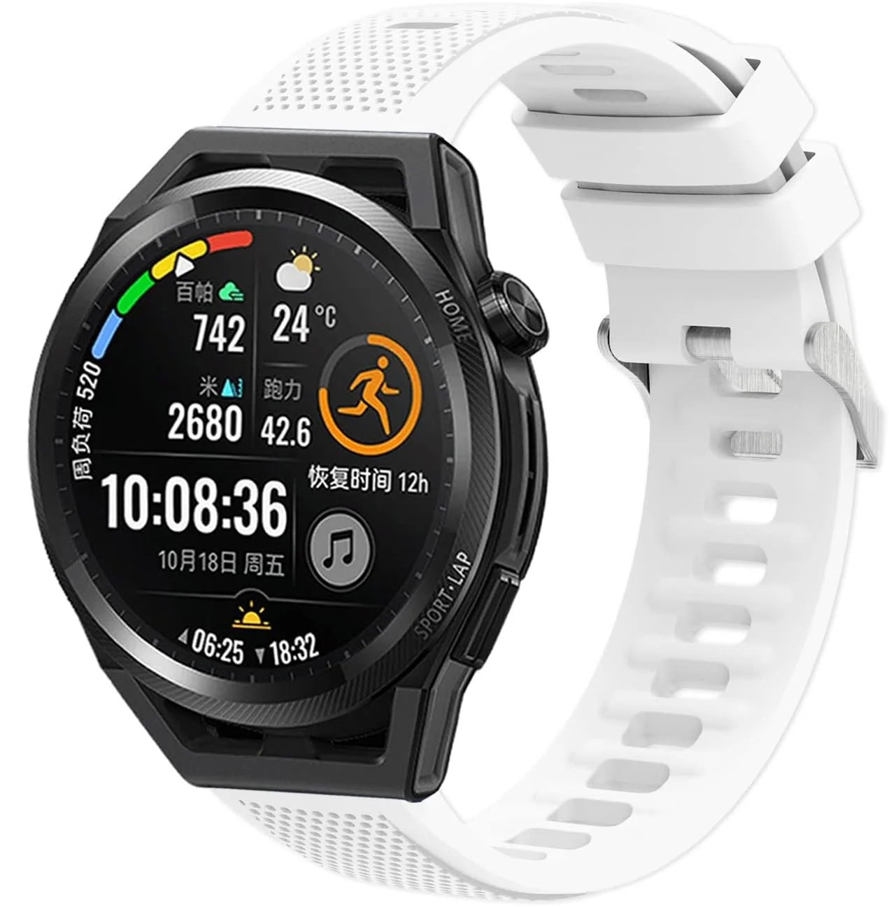DL3 Mobilak Silicone Buckle Band 22MM Strap For Xiaomi Redmi Watch 5 Active/5 Lite/Samsung Galaxy Watch 3 45mm/Watch 46mm/Gear S3/For Huawei watch GT5 GT4 GT3 GT2 GT 46MM/GT2E/GT2 Pro/GT 3 Pro/GT5 Pro - A.White