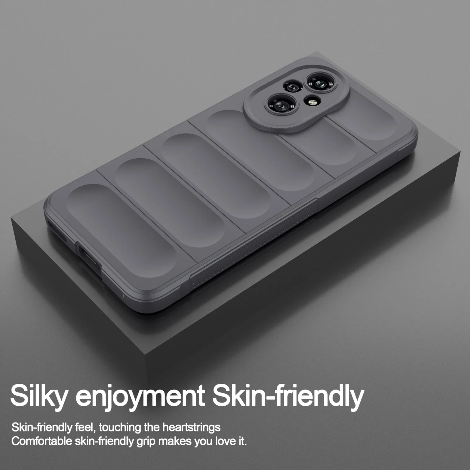 DL3 Mobilak Silicone Case for Honor 200 Pro 5G Heavy Duty Protective [Slim Fit] Shockproof Soft Flexible Protective Design Shock-Absorption TPU Cover With Camera Protection - Dark Gray