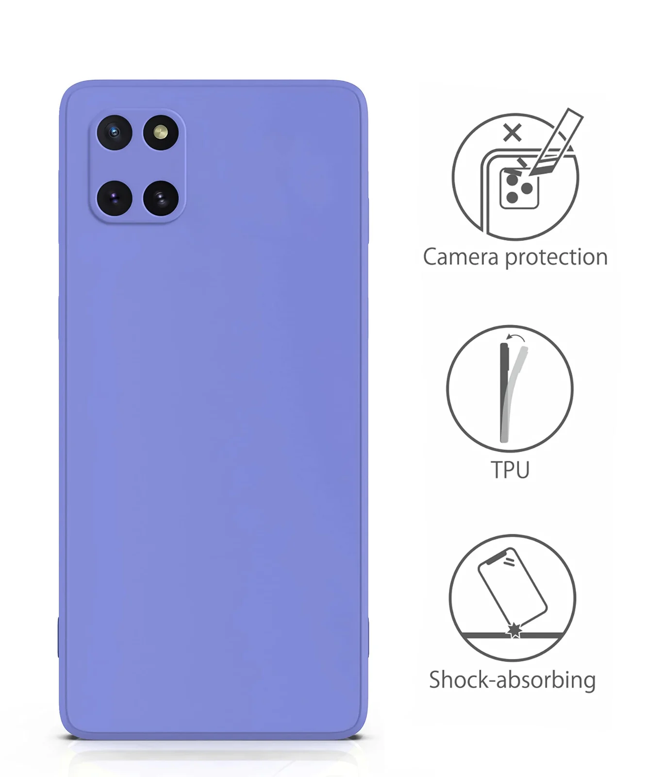 DL3 Mobilak Liquid Silicone Protective Case with Soft Microfiber Lining for Samsung Galaxy Note 10 Lite - Baby Blue