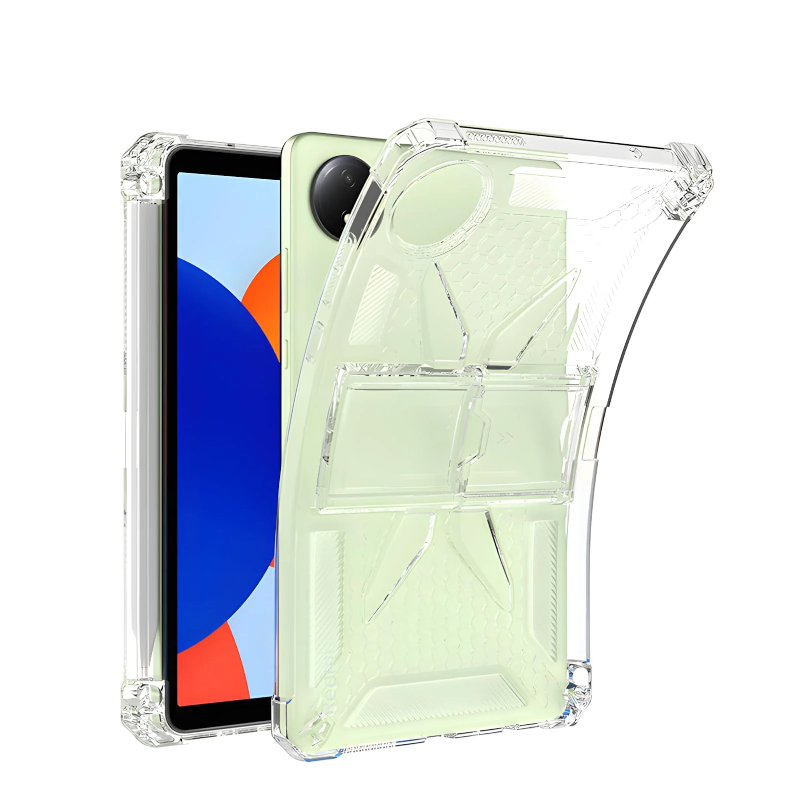 DL3 Mobilak Transparent Stand Case for Xiaomi Redmi Pad SE 8.7 Inch, SM-X110/X115/X117 Case Shockproof, Thin Slim Lightweight Anti-Yellowing Bumper, Kickstand Cover, with Pencil Holder - Clear