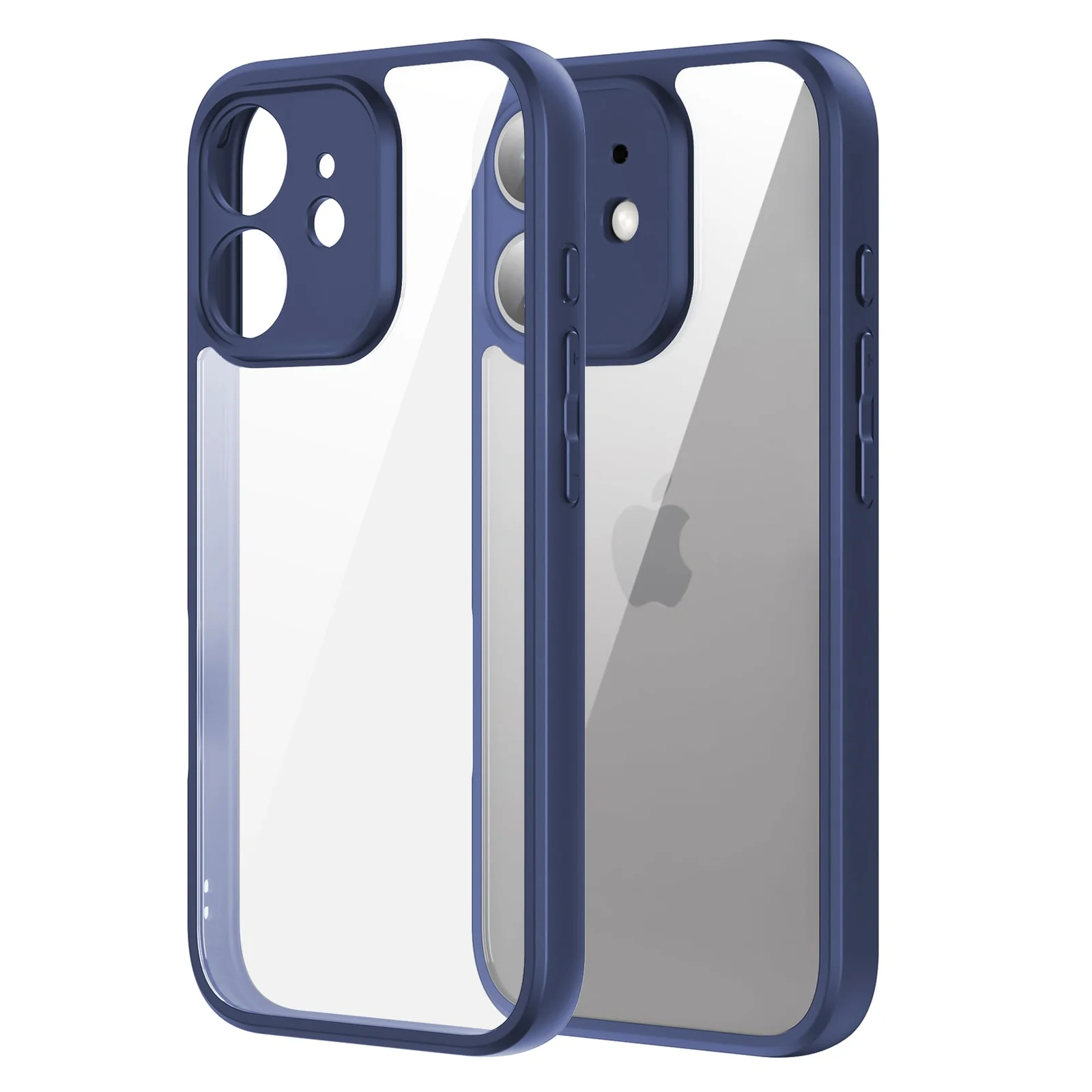 DL3 Mobilak Clear PC and TPU Protective Case for iPhone 12 with Camera Protection and Military-Grade Protection - Blue