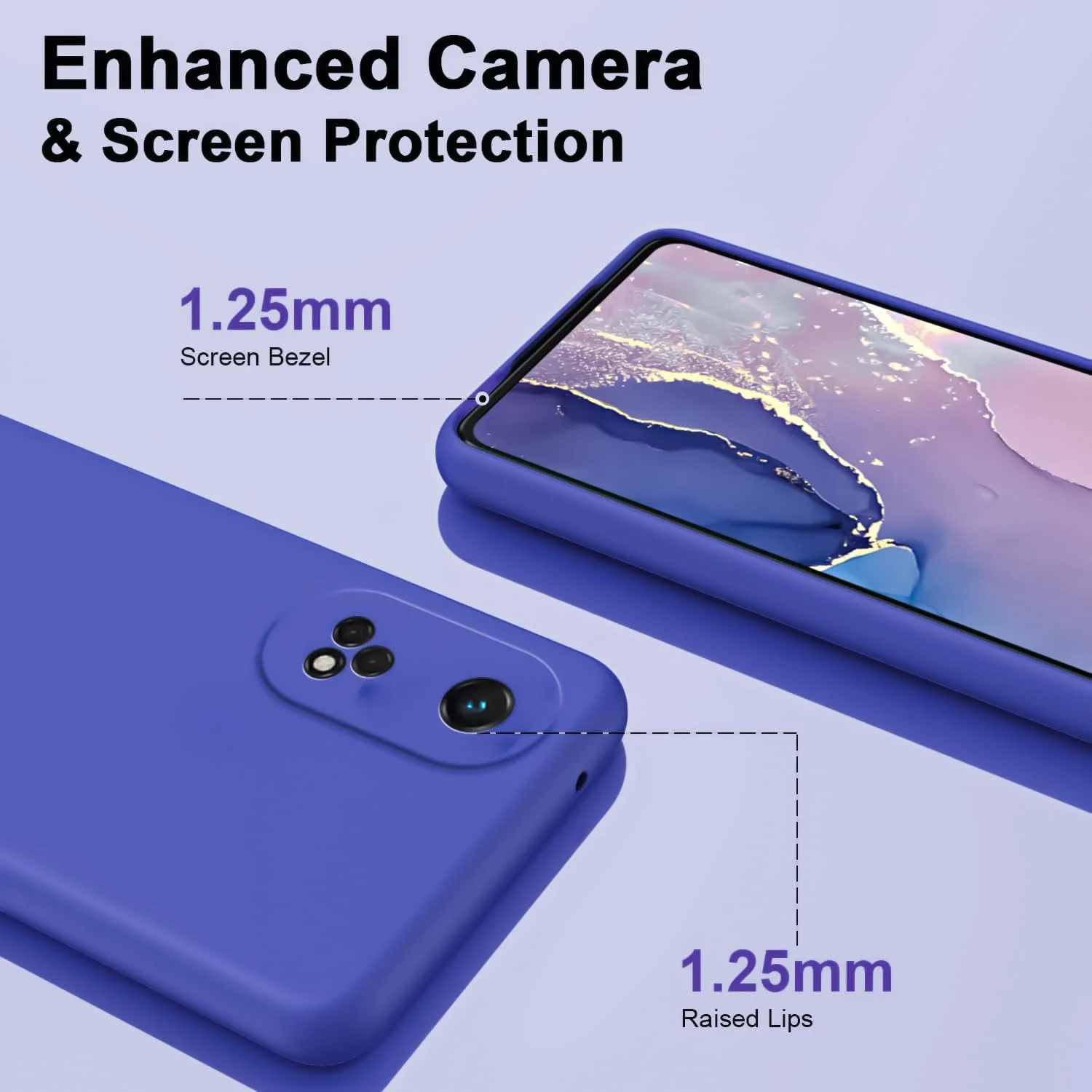 DL3 Mobilak OPPO Reno 8T 4G (Not 5G) Case, Soft Flexible Silicone Gel Rubber Bumper Cover, Full Body Shockproof Protective Phone Case - Light Blue