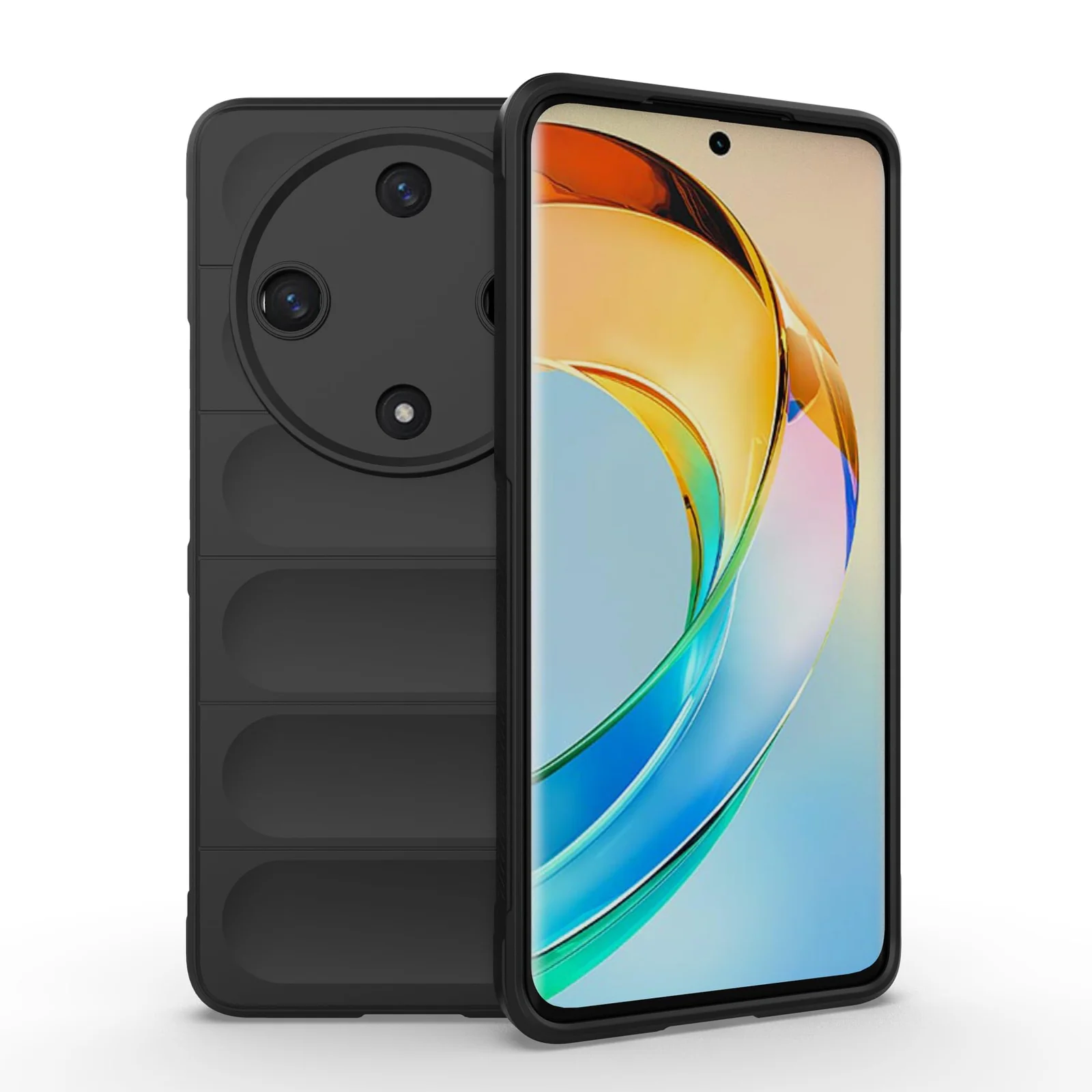 DL3 Mobilak Soft Silicone Protective Case for Honor X9b / Honor Magic 6 Lite 5G / Honor X50 with Camera Protection and Shockproof Design - Black