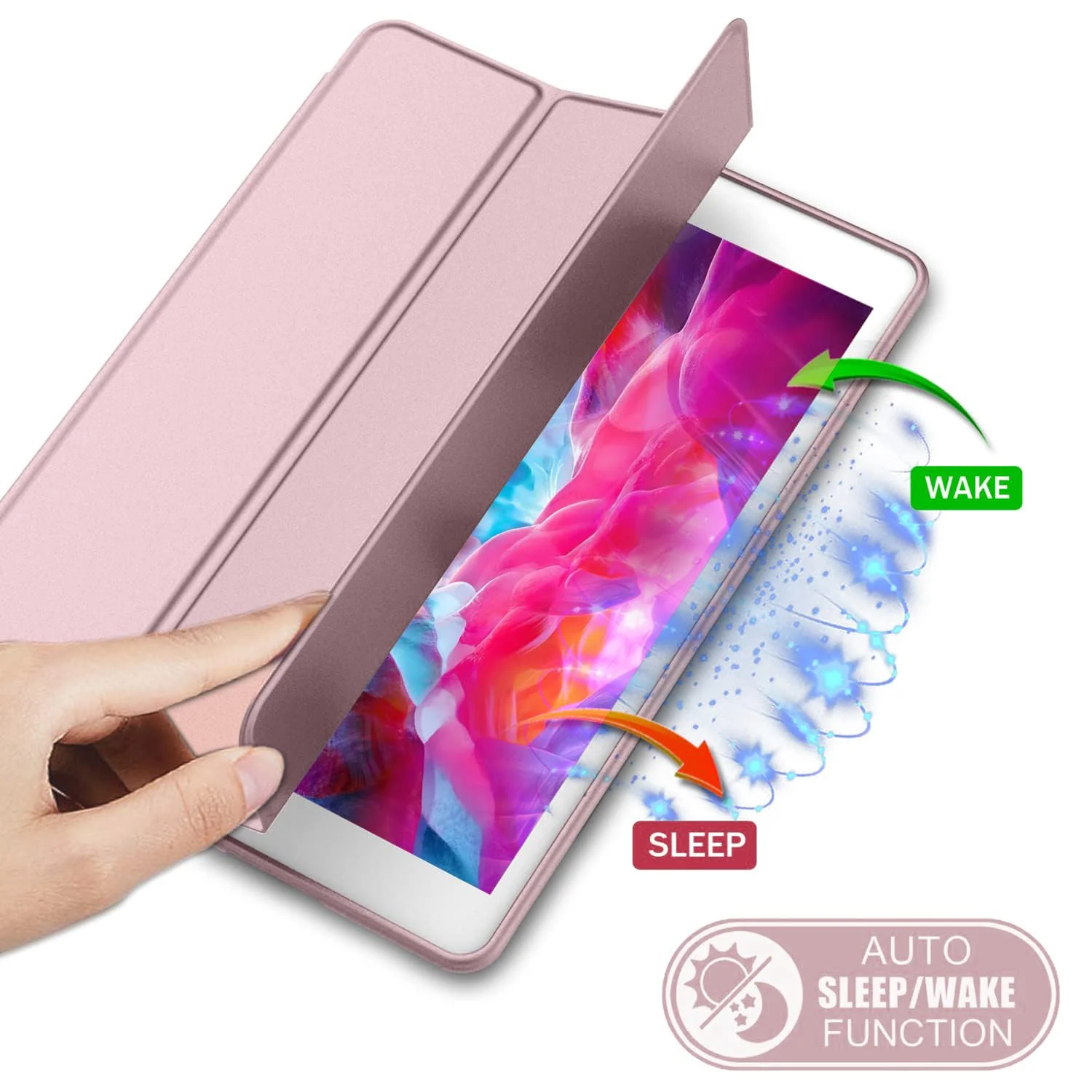 DL3 Mobilak Case Compatible with Samsung Galaxy Tab A 10.1 Case 2019, ONLY Fit (SM-T510/T515/T517), Smart Cover Soft Baby Skin Silicone Back and Full Body Protection, Auto Wake/Sleep - Rose Gold