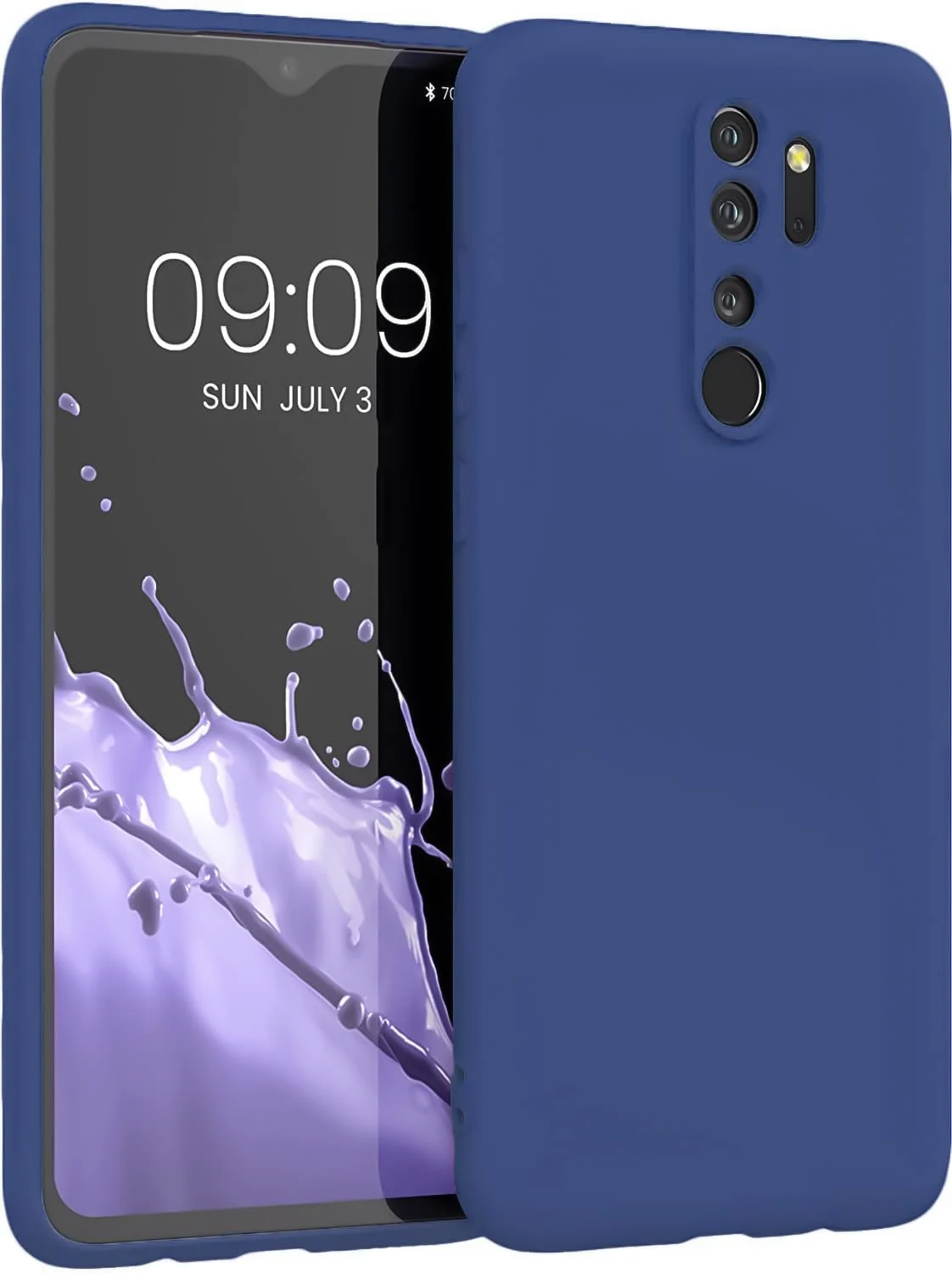 DL3 Mobilak Liquid Silicone Case for Xiaomi Redmi Note 8 Pro, Not compatible with MagSafe, Supports wireless charging, Camera protection - Blue 1