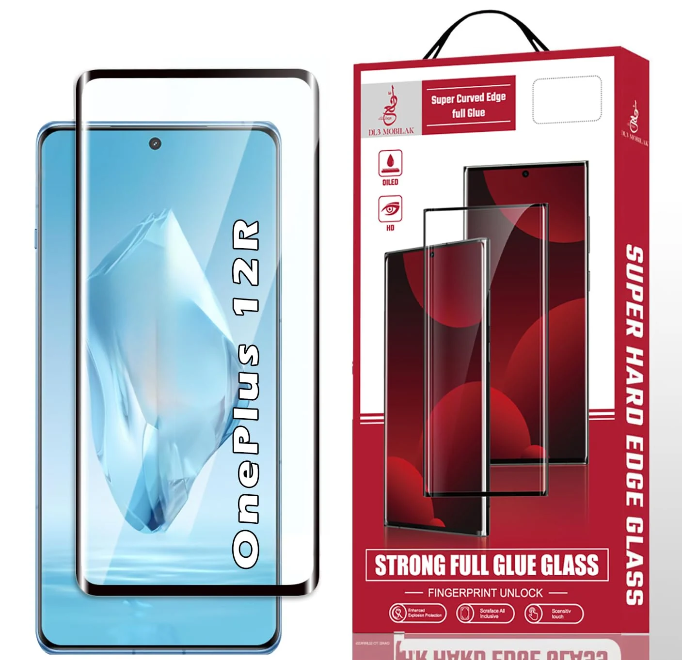 DL3 Mobilak Screen Protector for Oneplus 12R 5G/Oneplus Ace 3, Tempered Glass Screen Saver Premium HD Protective, Scratch Resistant, NO-Bubble, 9H Hardness, Full Coverage Film - Clear