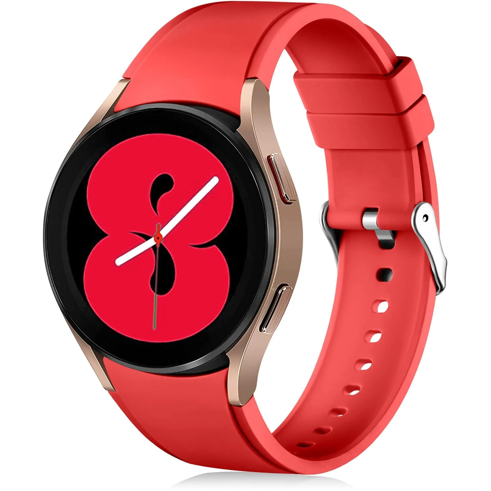 DL3 Mobilak No Gap Bands Compatible with Samsung Galaxy Watch 7 5 4 6 Band 44mm 40mm/Watch 5 Pro 45mm/Galaxy Watch 4 Classic 46mm 42mm Strap,20mm Quick Release Sport Replacement Bands for Women Men - Red