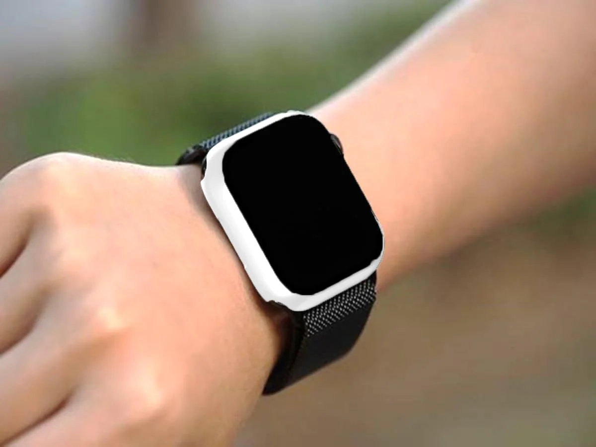 DL3 Mobilak Privacy Case for Apple Watch Series SE/ 4/5/6 44mm Screen Protector, Anti-Spy Tempered Glass Film Apple Watch Cover Hard PC Case Bumper for iWatch 44 mm Series 6/5/4/SE/SE2 - White