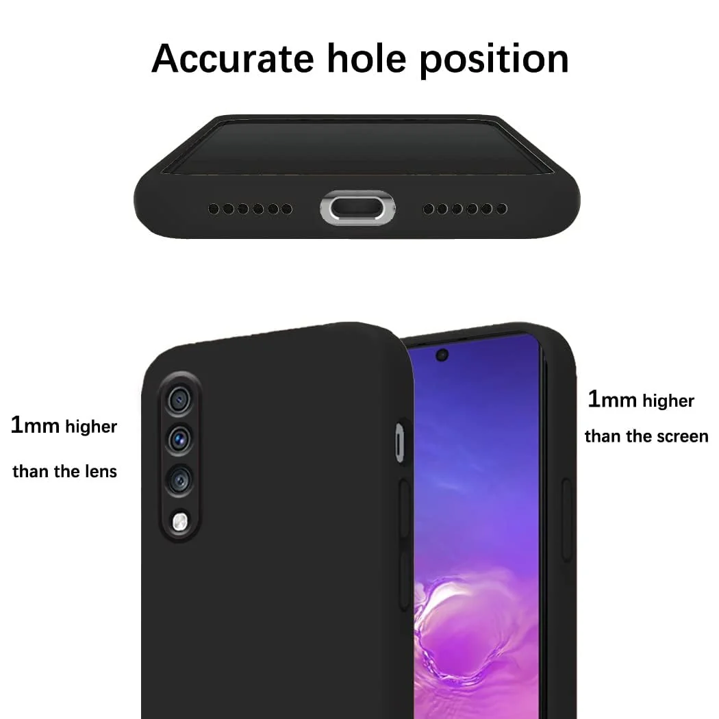 DL3 Mobilak Liquid Silicone Protective Case for Xiaomi Mi 9 Lite with Microfiber Lining and Shockproof Design - Black