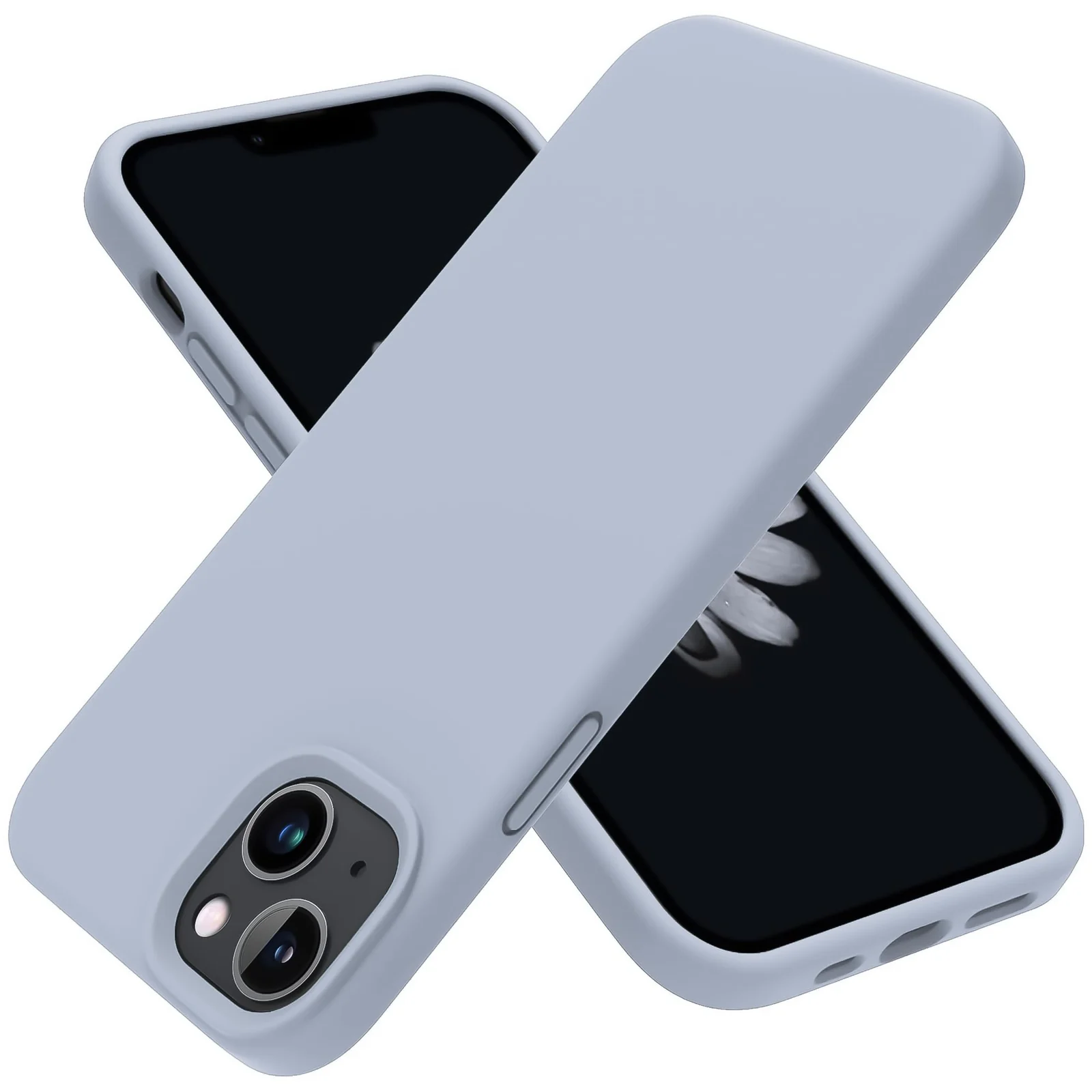 DL3 Mobilak Liquid Silicone Case for iPhone 13 / iPhone 14 (6.1 Inch), Shock-absorbing protection, Scratch-resistant surface, Soft microfiber lining - A.Baby Blue