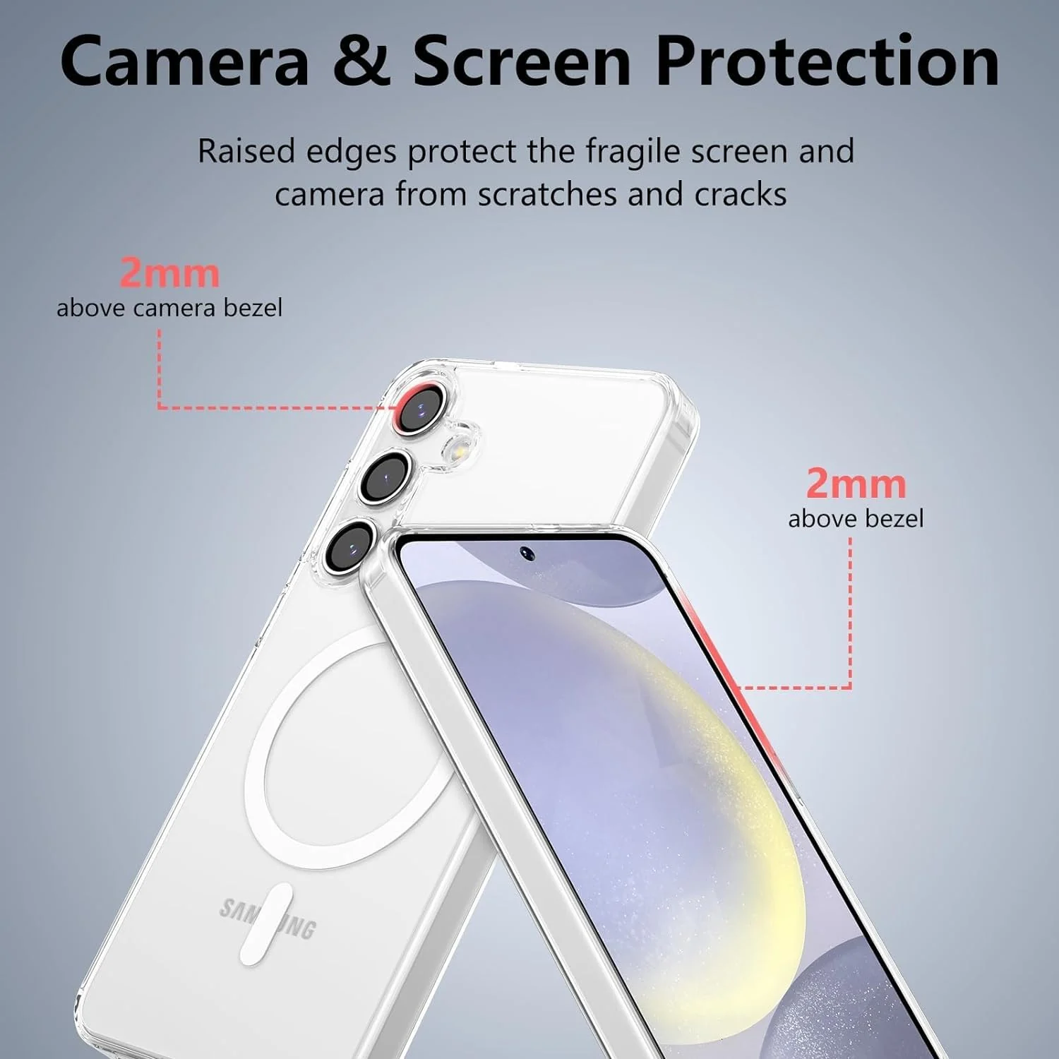 DL3 MOBILAK for Samsung Galaxy A15 5G/4G Case Clear [Compatible with MagSafe] Slim Magnetic Clear Bumper Case