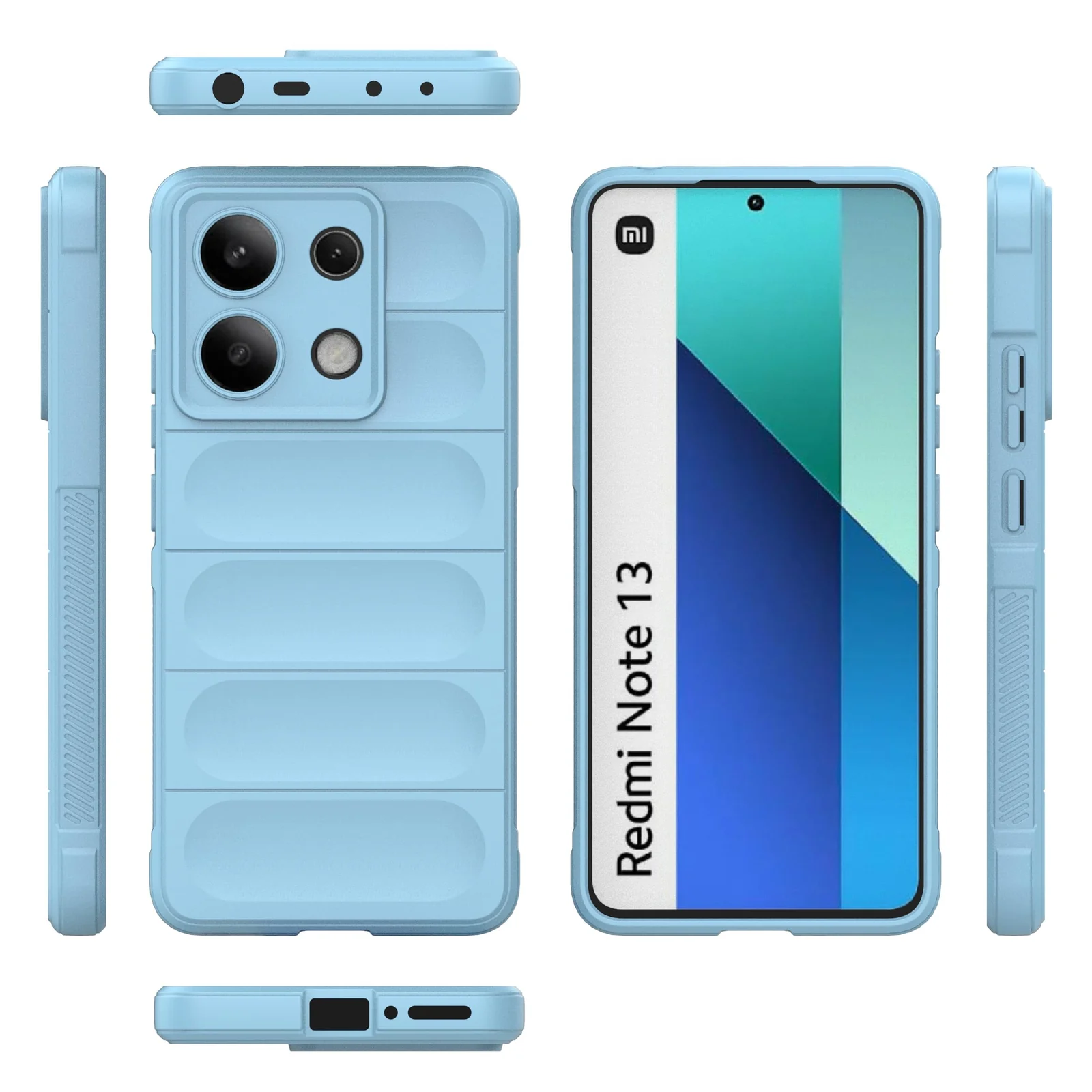 DL3 Mobilak Soft Silicone Protective Case for Xiaomi Redmi Note 13 4G with Camera Protection and Shockproof Design - Baby Blue
