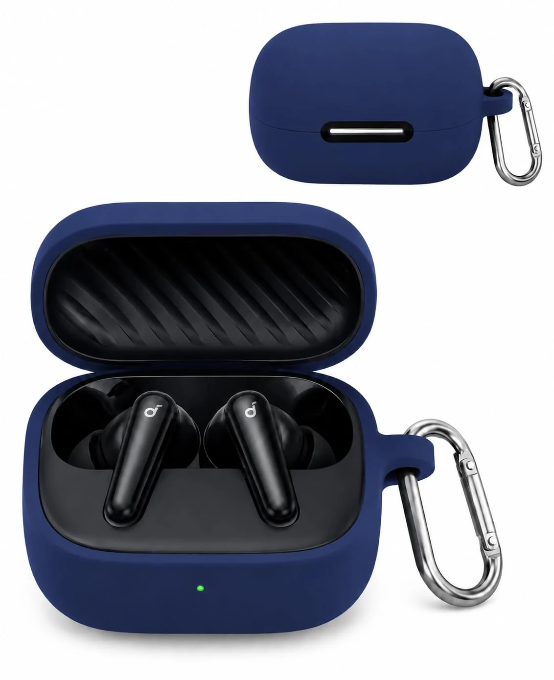 DL3 Mobilak Compatible with Anker Soundcore R60i NC/Anker P31i Cover, Soft Silicone Shockproof Protective Case Wireless Earbuds with Carabiner, Front LED Visible