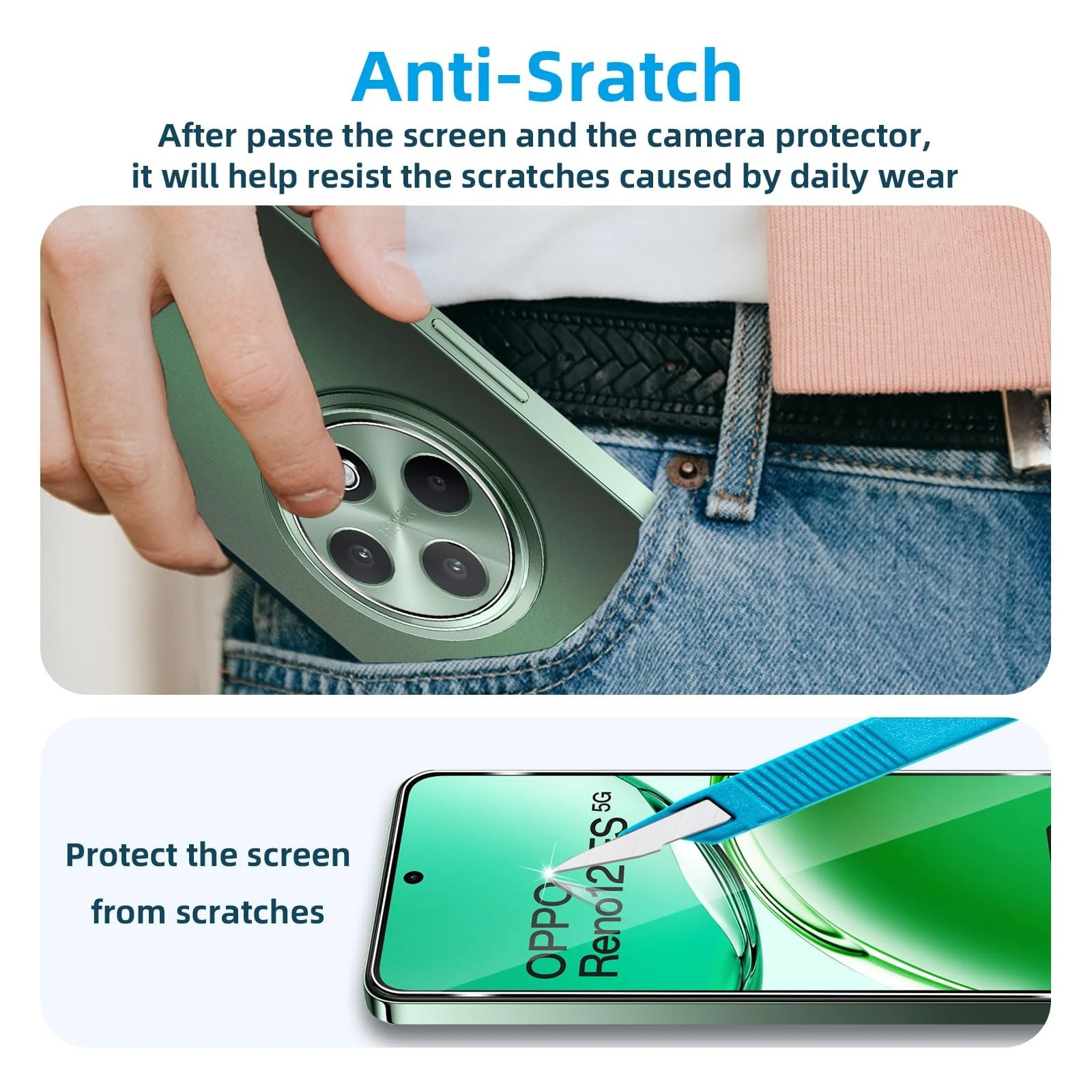 DL3 Mobilak for OPPO Reno 12F / Reno12 F 4G/5G Tempered Glass Screen Protector, 9H Hardness Anti-Scratch Tempered Glass flim, Case Friendly, Anti-Scratch For OPPO Reno 12 F - Clear