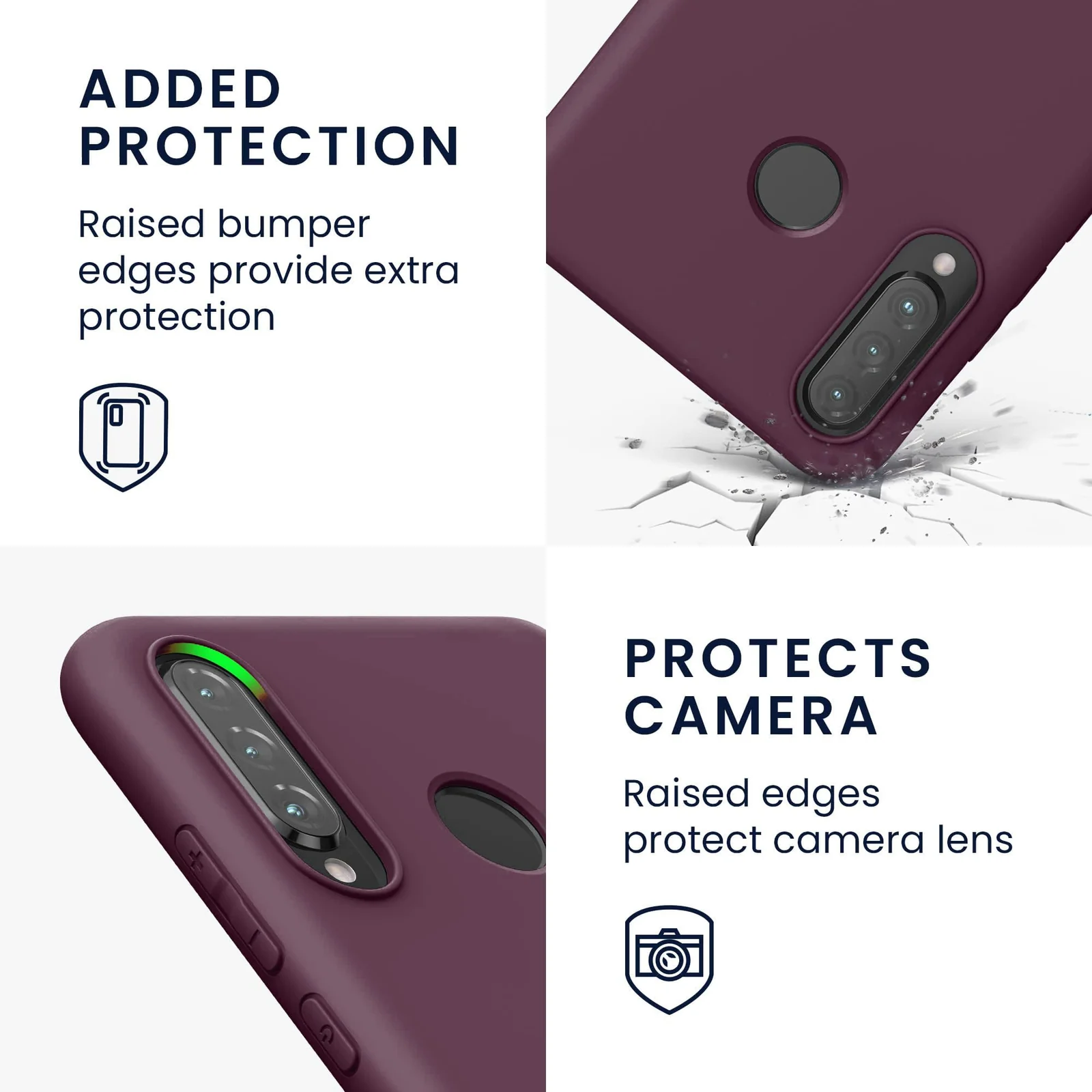 DL3 Mobilak Silicone Protective Case for Huawei Y9S / Honor 9X Pro / P Smart Pro 2019, Shock-absorbing protection, Scratch-resistant surface, Soft microfiber lining - Wine Red