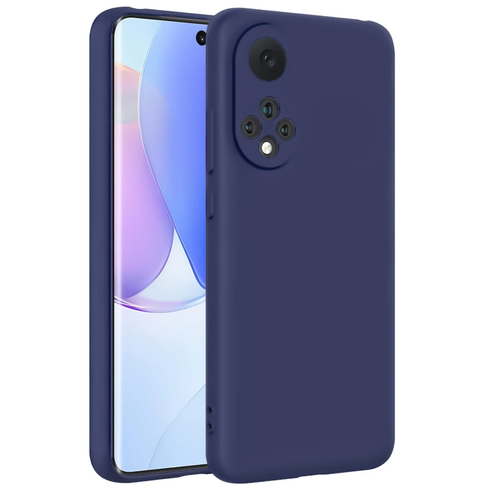 DL3 Mobilak Silicone Protective Case for Honor 50 / Huawei Nova 9, Shock-absorbing protection, Scratch-resistant surface, Soft microfiber lining - Blue 2