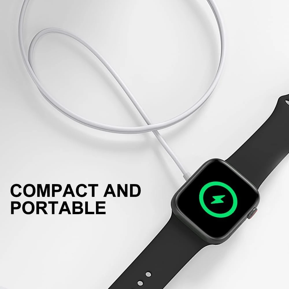 DL3 Mobilak 2025 Upgraded Metal Magnetic Charging Cable for Apple Watch Charger, [USB-C Port] Wireless Charging Cable Compatible with iWatch Series Ultra/10/9/8/7/6/SE/SE2/5/4/3/2 [1M] - White