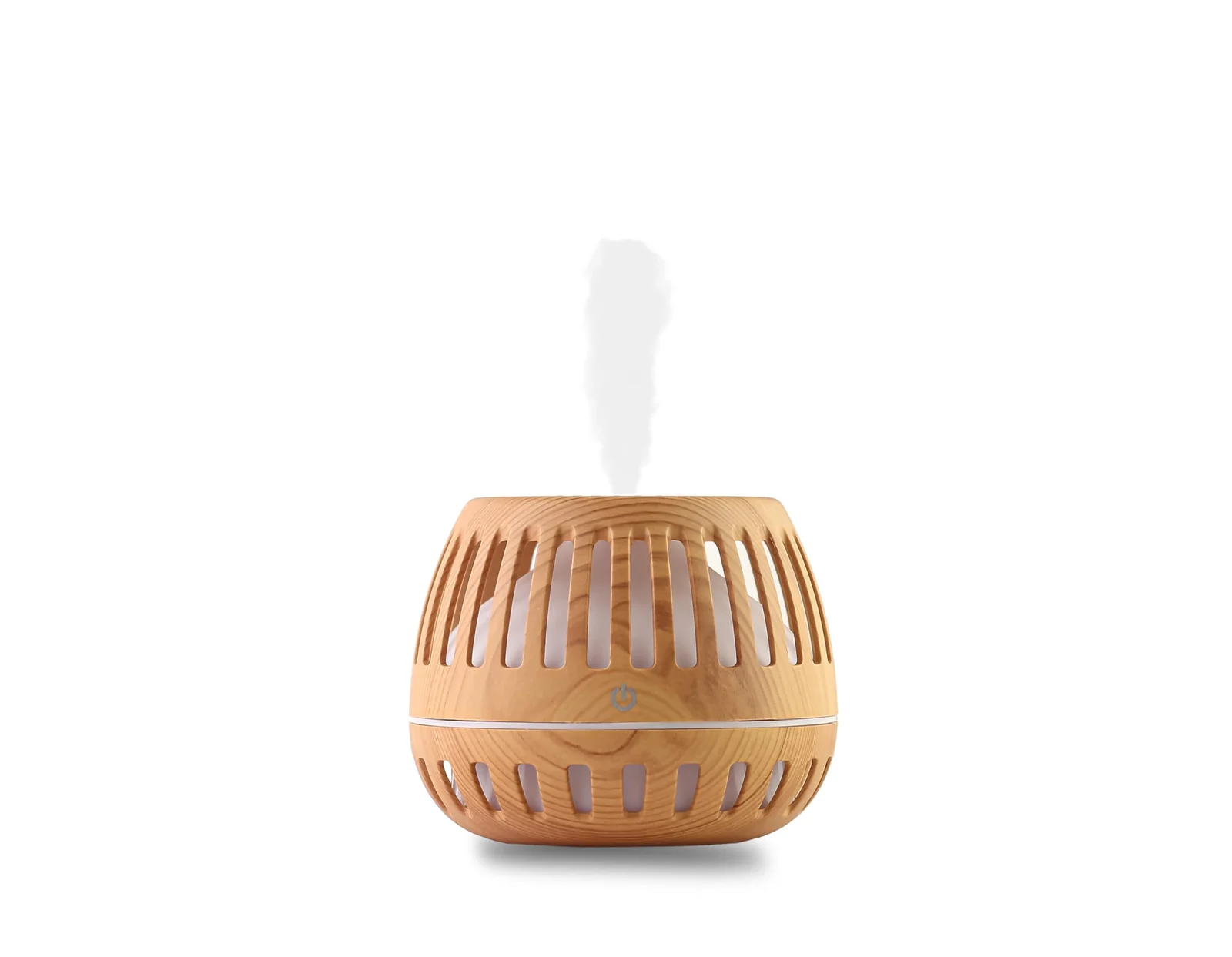 mobigon Wood Cool Mist Ultrasonic Humidifier for Room Moisture, Aroma Diffuser for Home, 200ml Essential Oil Diffuser with 7 Colorful Night Light, Auto Shut-Off, Home, Office, car (A.White)