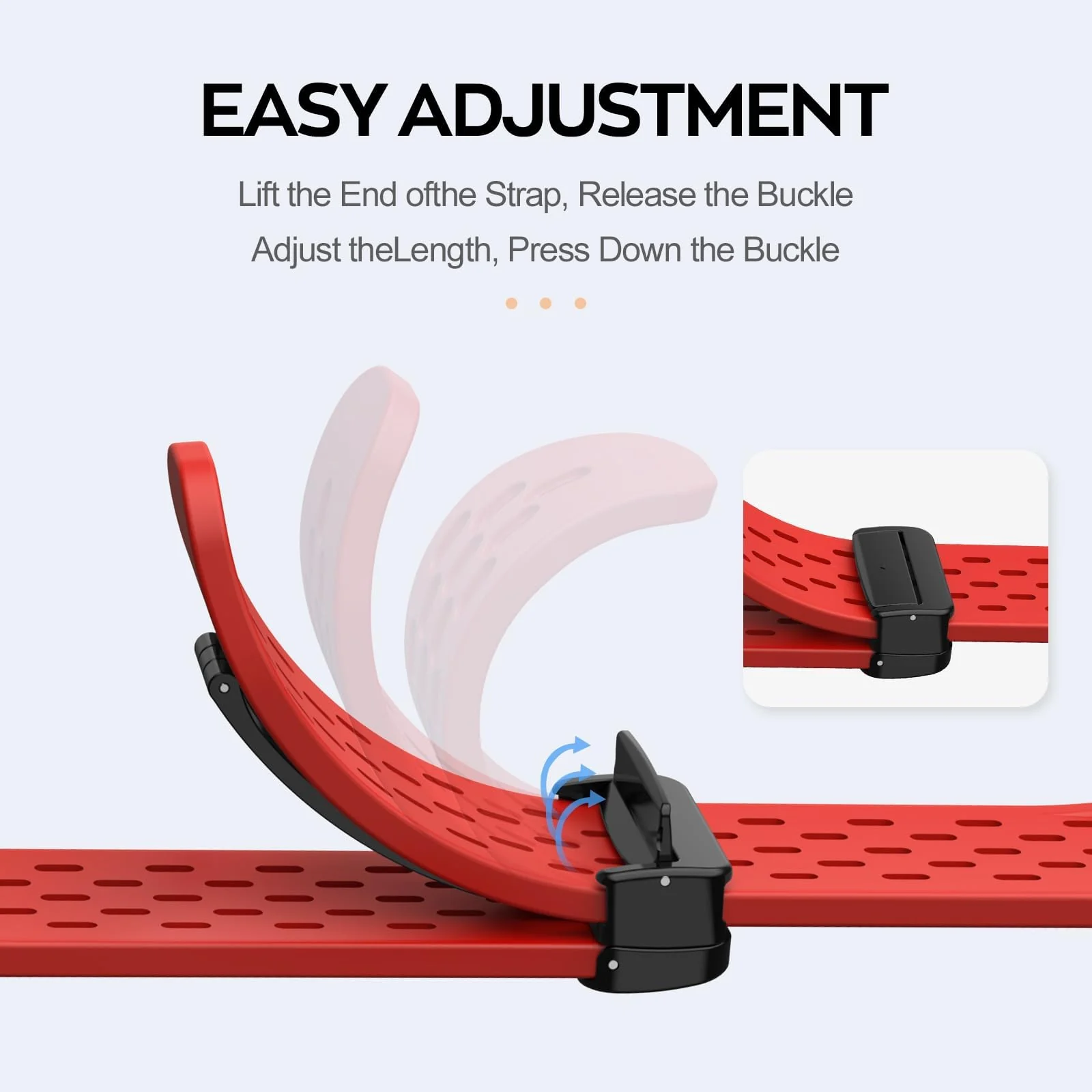 DL3 Mobilak 18mm Silicone Strap For Huawei Watch GT 6 41mm/GT 5 Pro 42 mm/GT 5 41mm/GT4 41 mm/Watch 5 42mm Magnetic Metal Buckle Sport Silicone Breathable Strap, Band Soft Replacment Wristband - Red