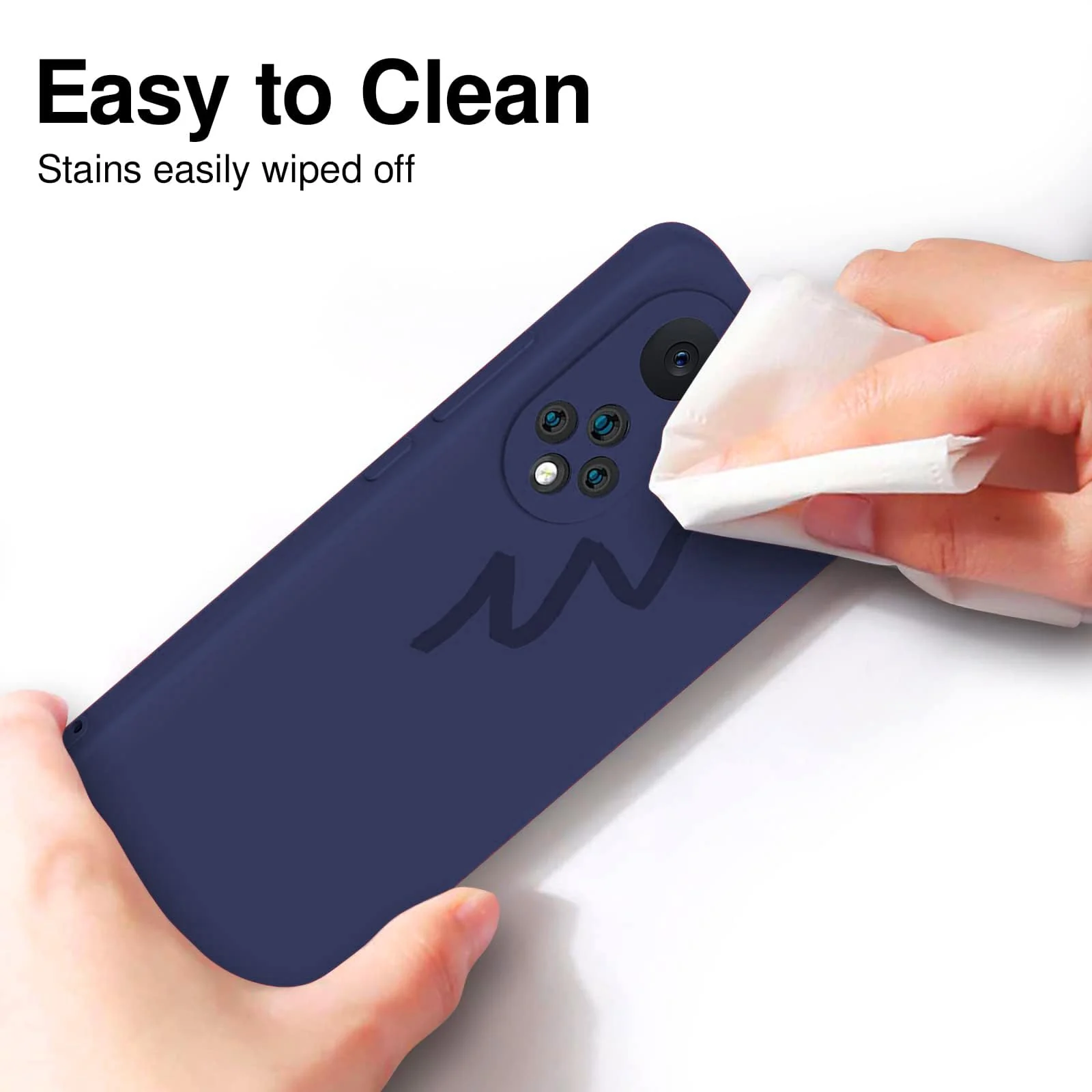 DL3 Mobilak Silicone Protective Case for Honor 50 / Huawei Nova 9, Shock-absorbing protection, Scratch-resistant surface, Soft microfiber lining - Blue 2