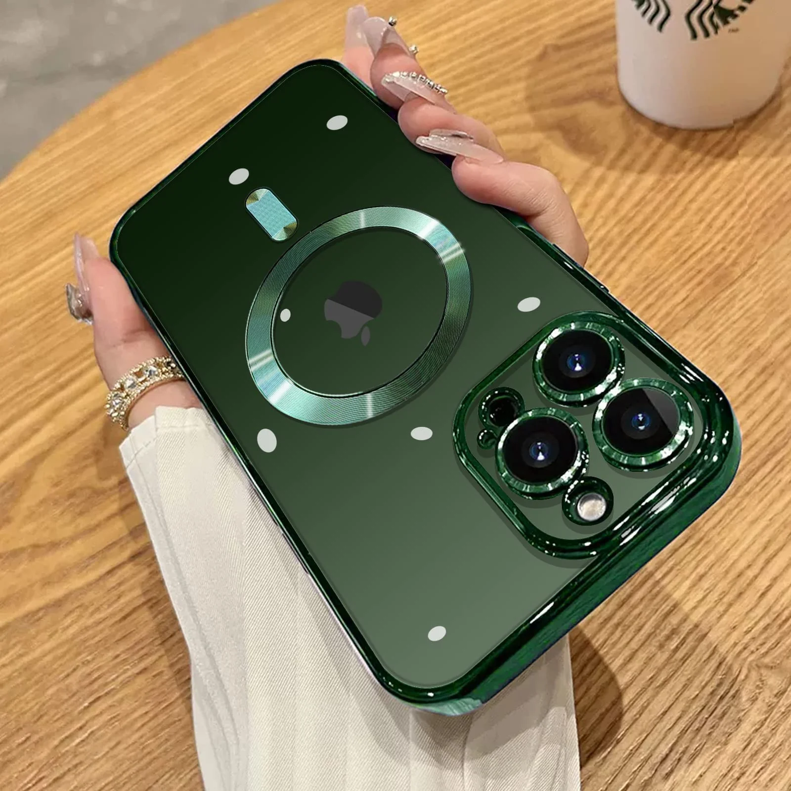 DL3 Mobilak Clear MagSafe-Compatible TPU Case and Camera Lens Protector for iPhone XS Max - Green