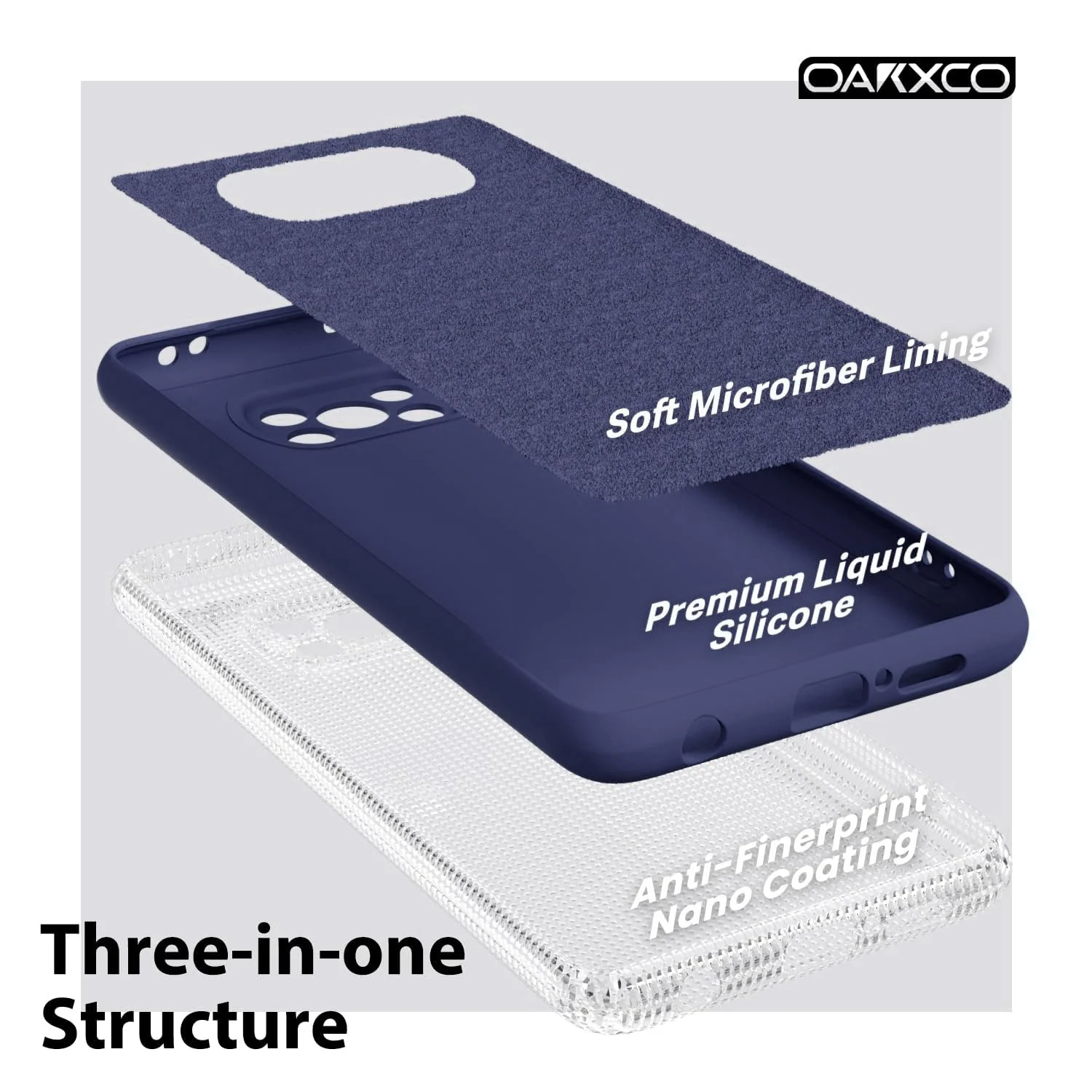 DL3 Mobilak Compatible with Xiaomi Poco X3 Pro/Poco X3 NFC/Poco X3 Case, Liquid Silicone Case, Full Body Camera Protective Cover, Shockproof, Slim Phone Case, Soft Microfiber Lining - Blue 2