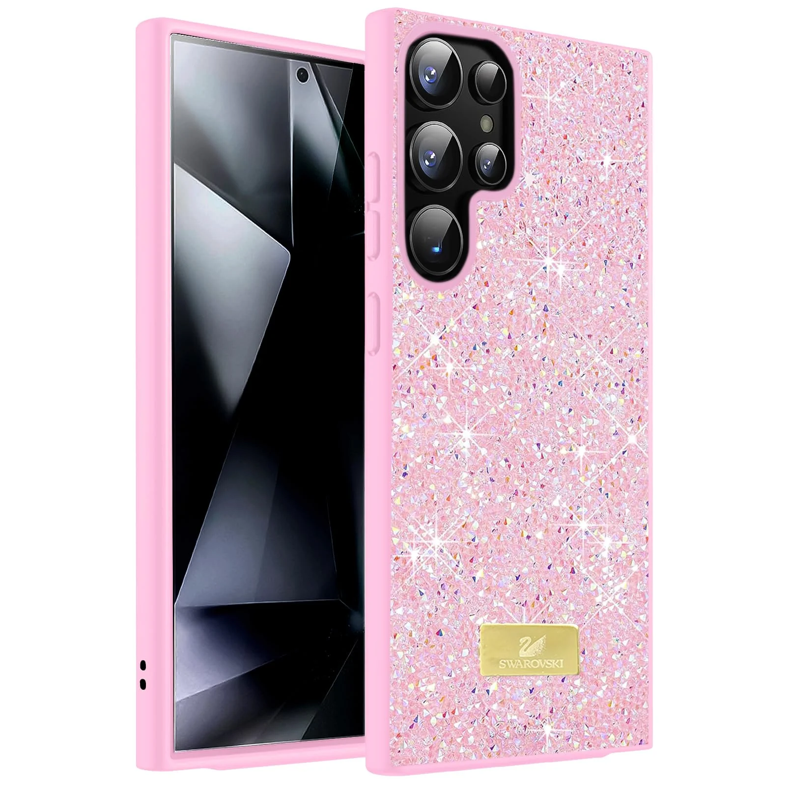 Case For Samsung Galaxy S22 Ultra Case Glitter, Sparkle Diamond Crystal Bling Case with Bling, Ultra Thin Lightweight Full Body Shockproof Anti-Scratch Protective Cover - Black