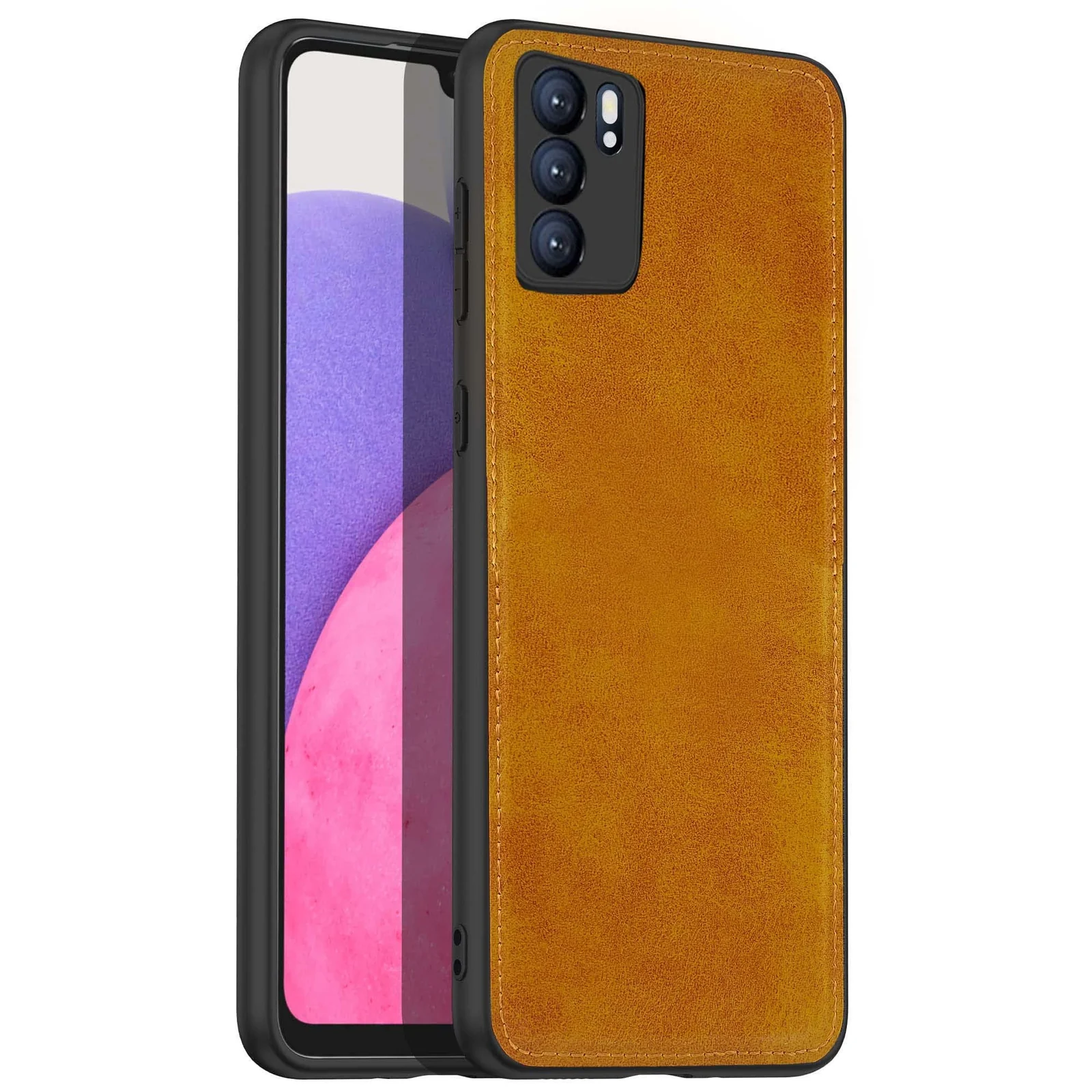 Dl3 Mobilak Case for Oppo Reno6 5G Leather Case,Anti-Drop, Anti-Shock, Non-Slip Texture,Simple Cell Phong Cover (Gray)