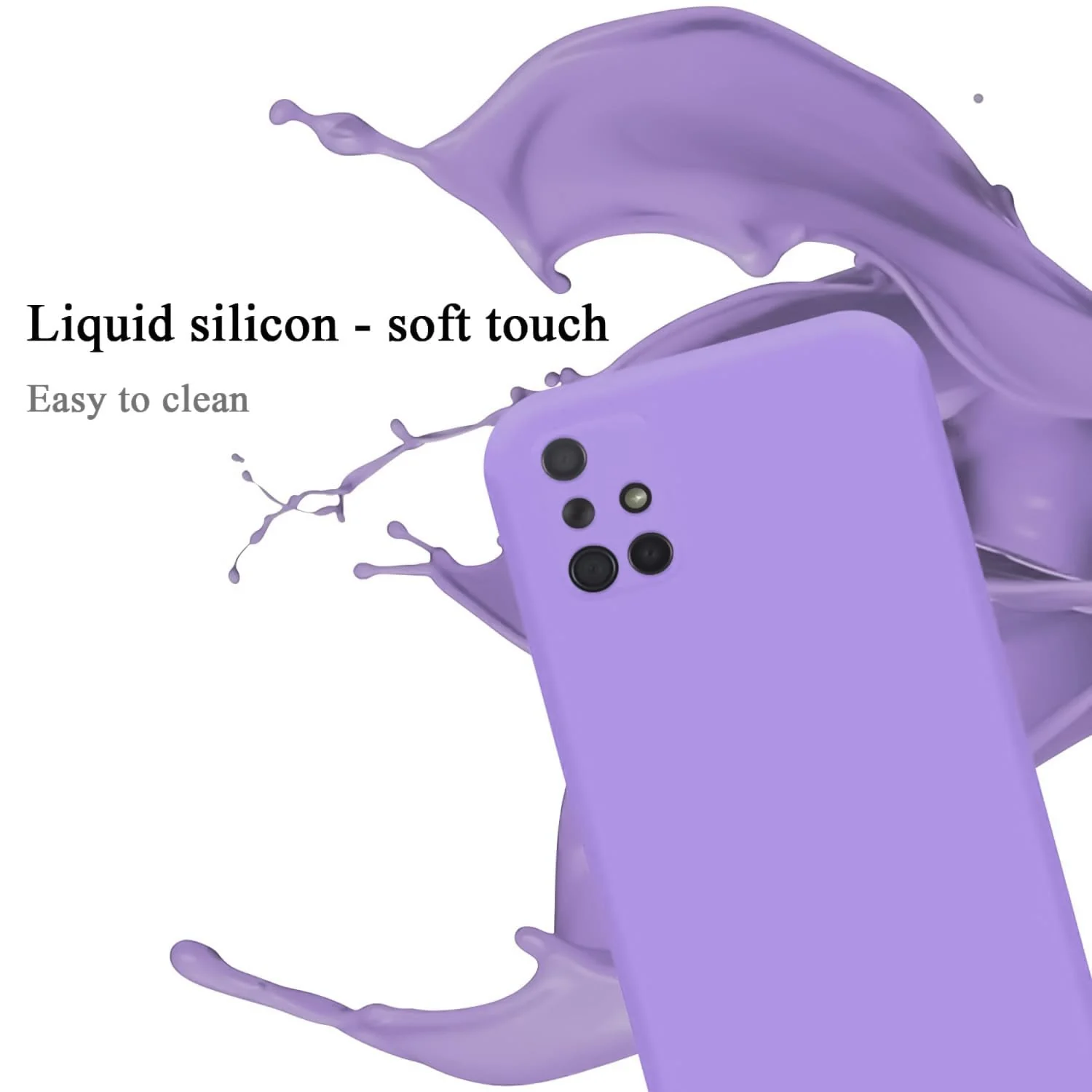 DL3 Mobilak Silicone Protective Case for Samsung Galaxy A71, Shock-absorbing protection, Scratch-resistant surface, Soft microfiber lining - Light Purple