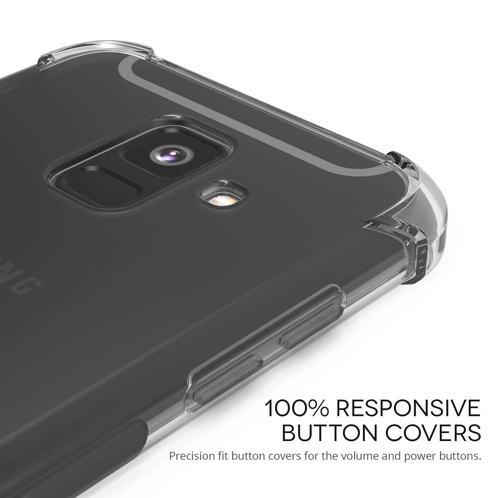 DL3 Mobilak Case Compatible with Samsung Galaxy A6 (2018), Cover Silicone TPU Gorilla Anti-shock Protector Camera Shockproof Corners - Clear