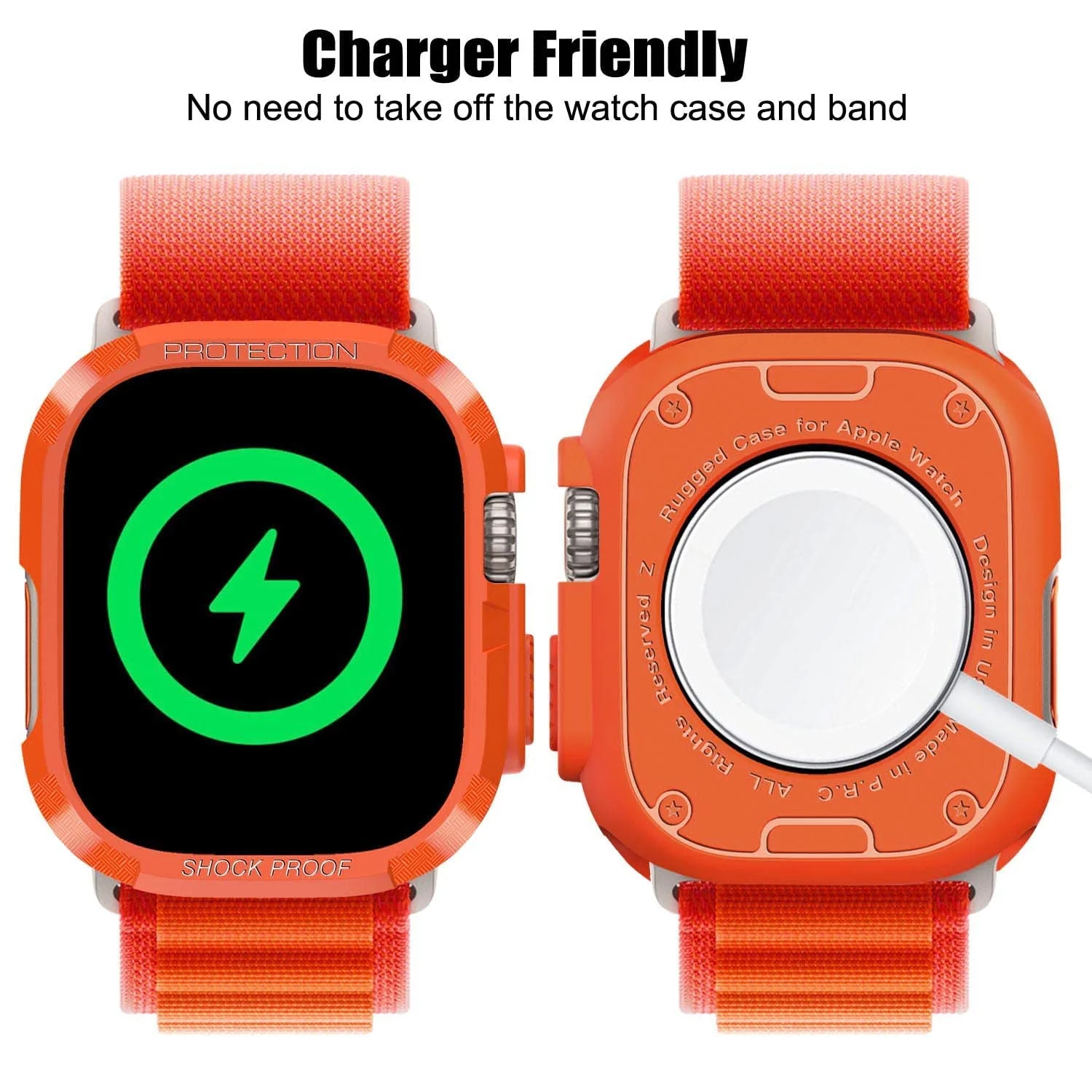 DL3 Mobilak Compatible for Apple Watch Ultra 49mm Rugged Case All Around Shockproof TPU Protective Cover Bumper Lightweight and Shock Absorbent for Apple Watch Ultra 49mm - Orange