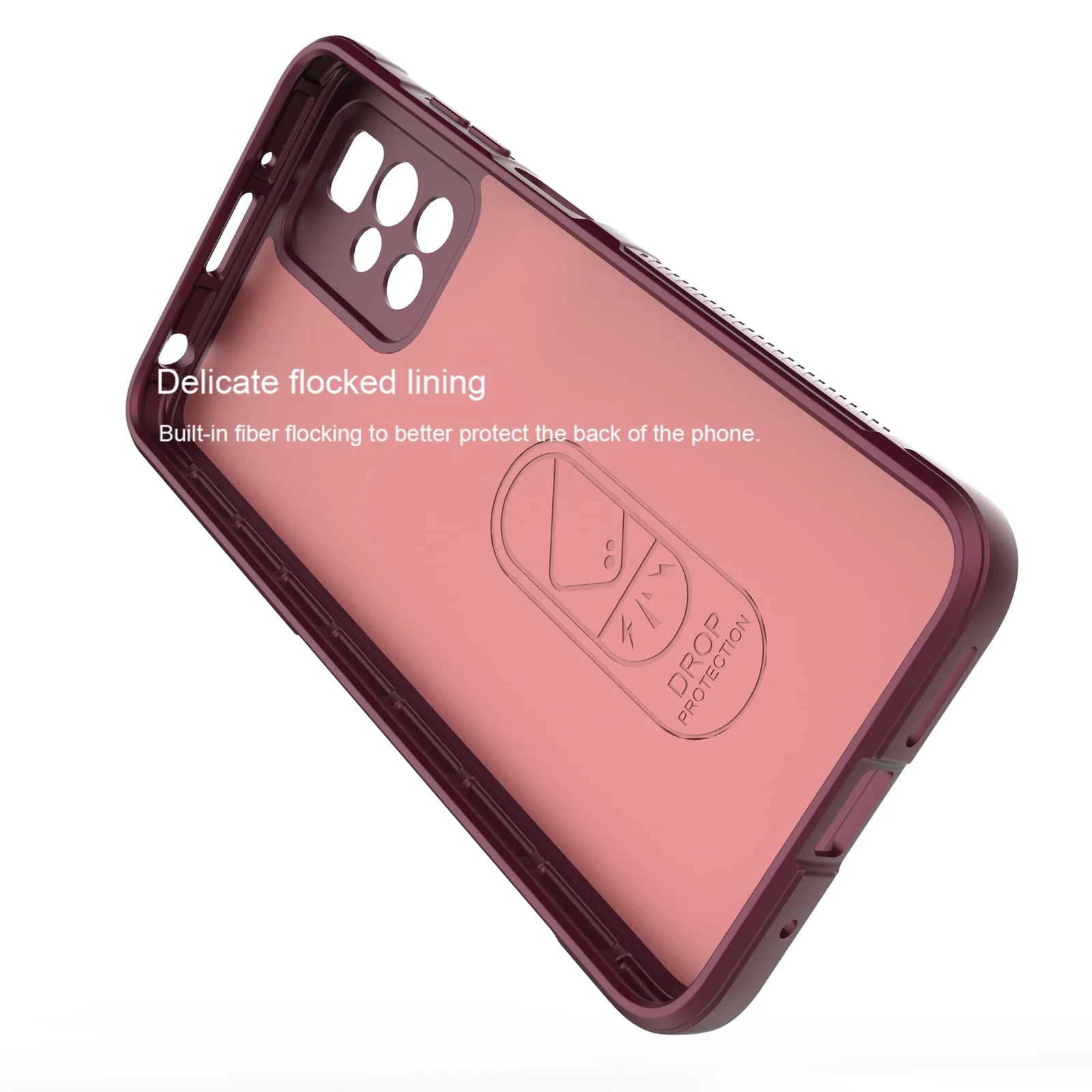 DL3 Mobilak Flexible Silicone and TPU Protective Case with Camera Protection for Xiaomi Redmi 10 4G / Redmi 10 2022 - Wine Red