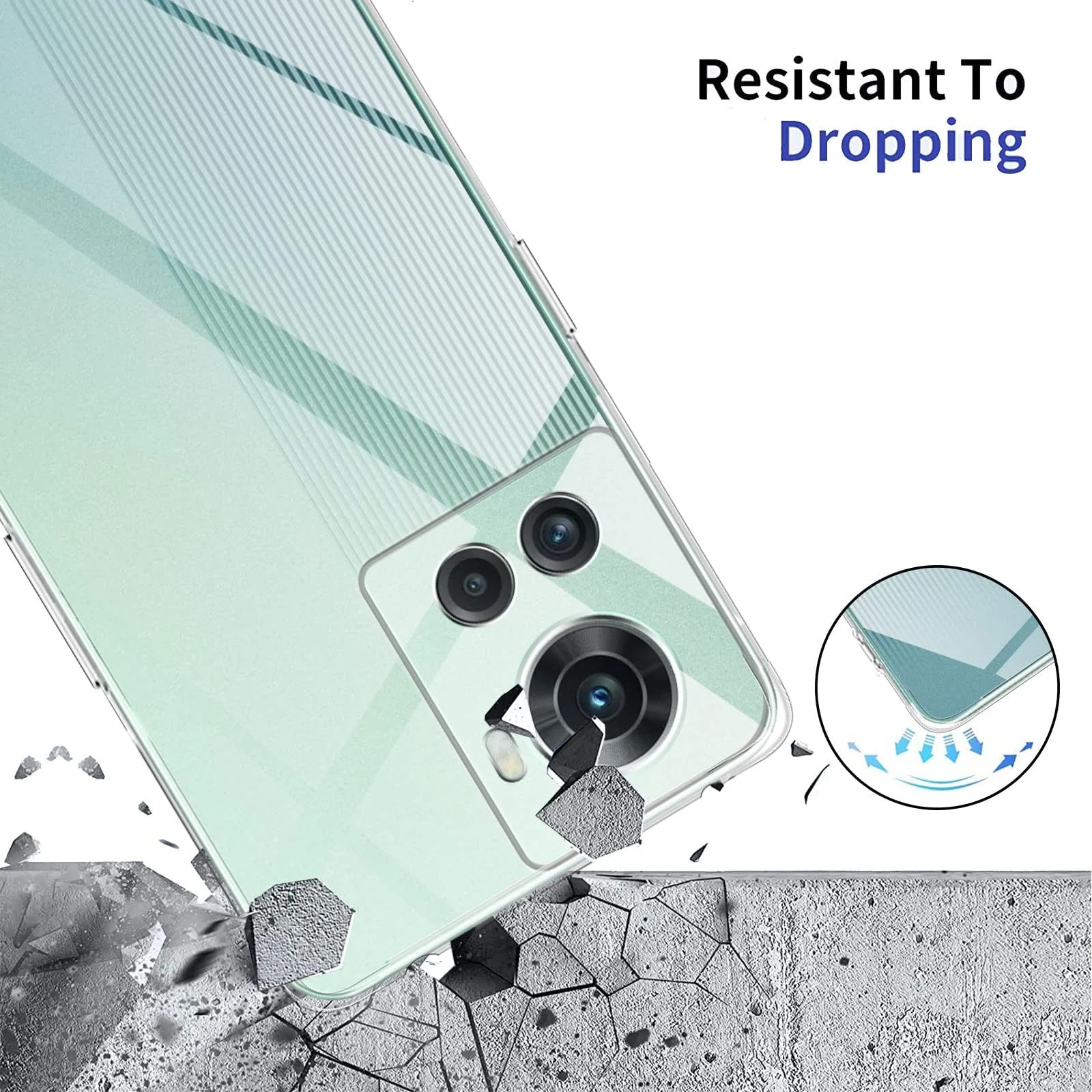 DL3 Mobilak Case Compatible with OnePlus ACE/OnePlus 10R Case Crystal Soft TPU Gel Case Flexible Silicone Anti-Scratch Camera Protection TPU Cover - Clear