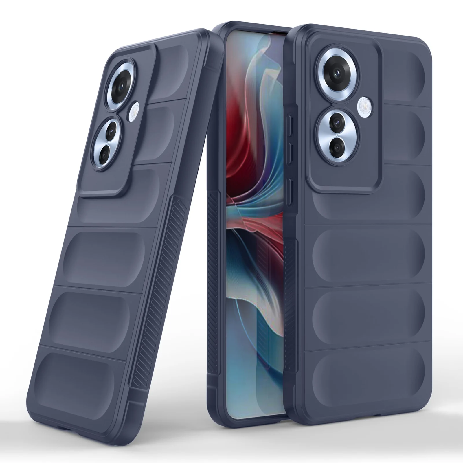 DL3 Mobilak Flexible Silicone and TPU Protective Case with Camera Protection for OPPO Reno 11F 5G - Blue