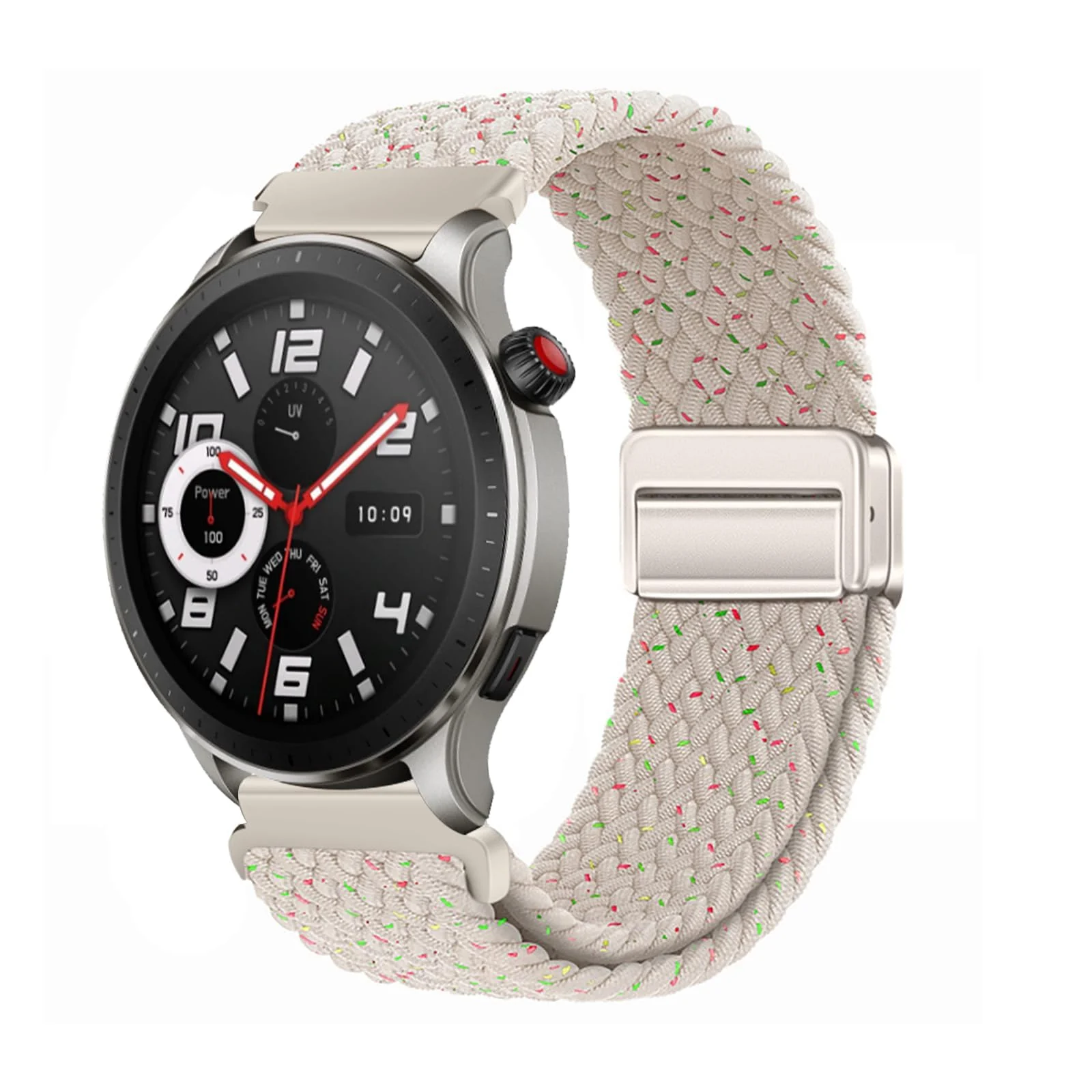 DL3 Mobilak 22mm Magnetic Band for Redmi Watch 5 Active/5 Lite/Samsung Galaxy Watch 3 45mm/Watch 46mm/Gear S3/Huawei watch GT6 GT5 46MM/GT2E/GT6 Pro/GT 5 Pro/Amazfit GTR 4, Braided Nylon Strap - Starlight Star