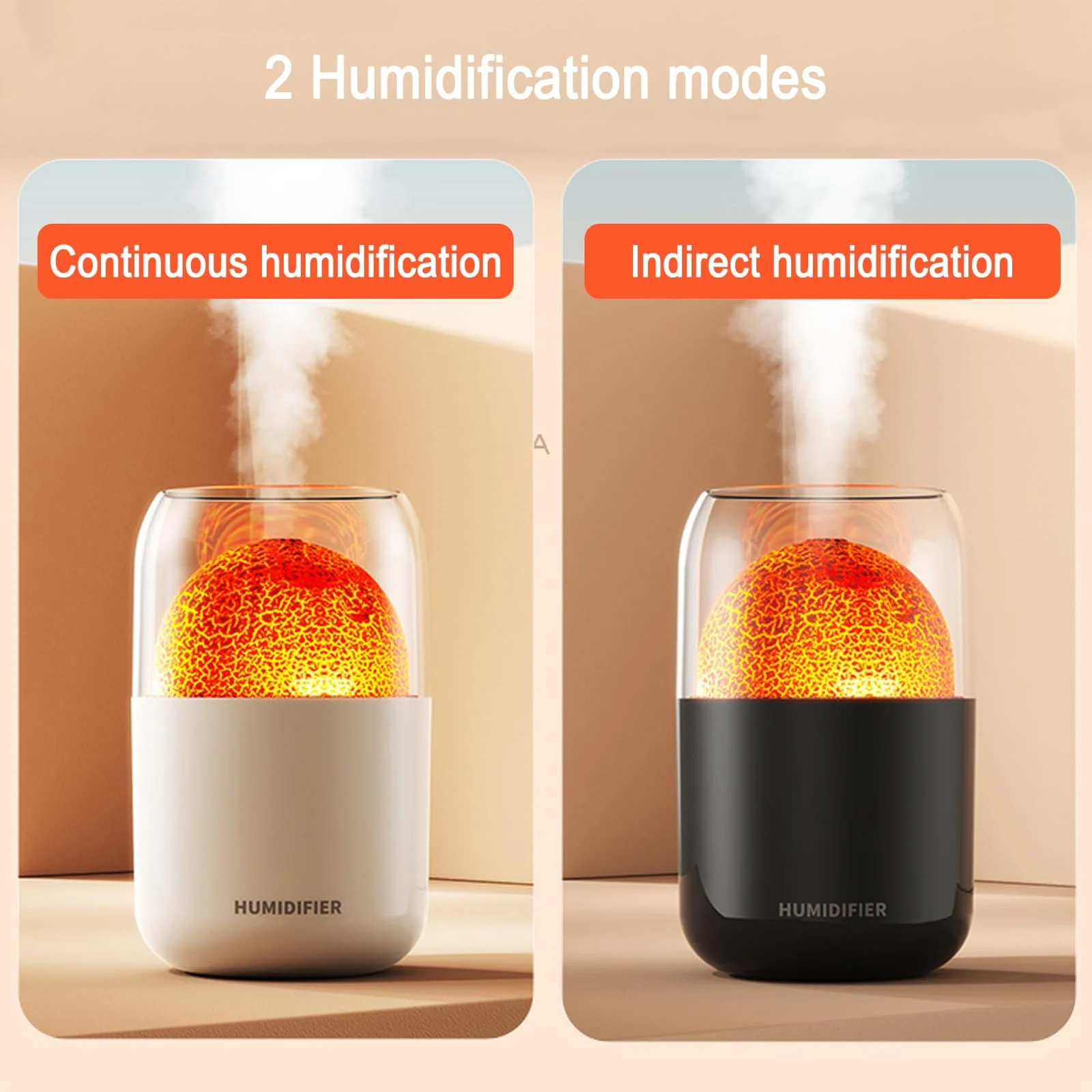 MOBIGON Volcano Mist 300 ml Aroma Diffuser and Humidifier, White - A-White