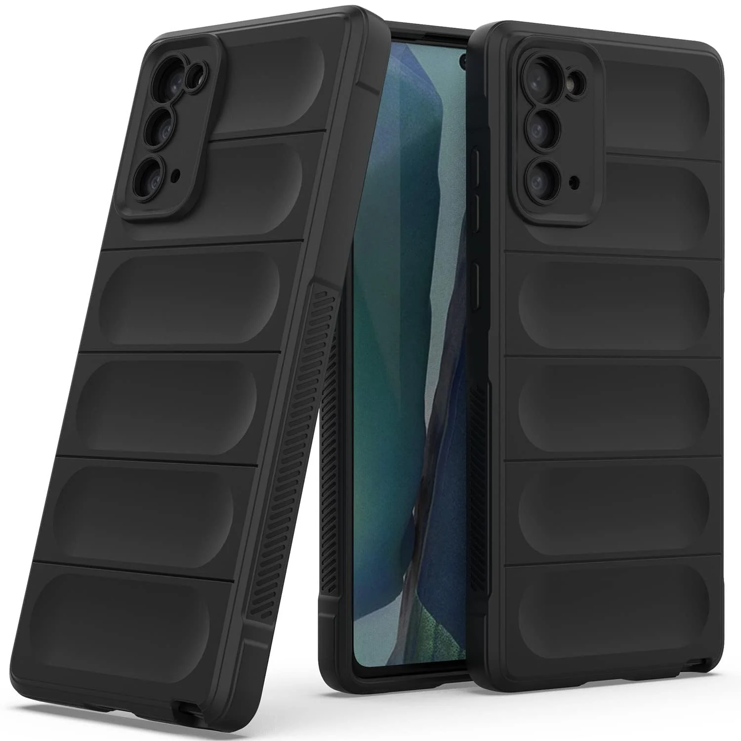DL3 Mobilak Silicone Case for Samsung Galaxy Note 20 5G Heavy Duty Protective [Slim Fit] Shockproof Soft Flexible Protective Design Shock-Absorption TPU Cover With Camera Protection - Black