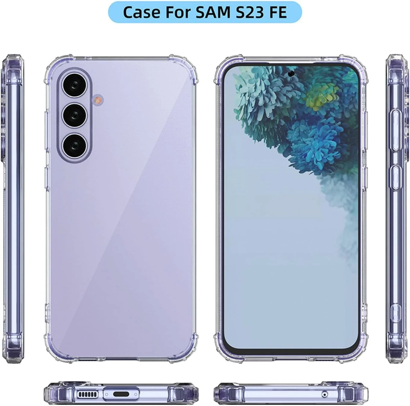 DL3 Mobilak Clear TPU Protective Case for Samsung Galaxy S23 FE with Camera Protection and Shockproof Design - Clear