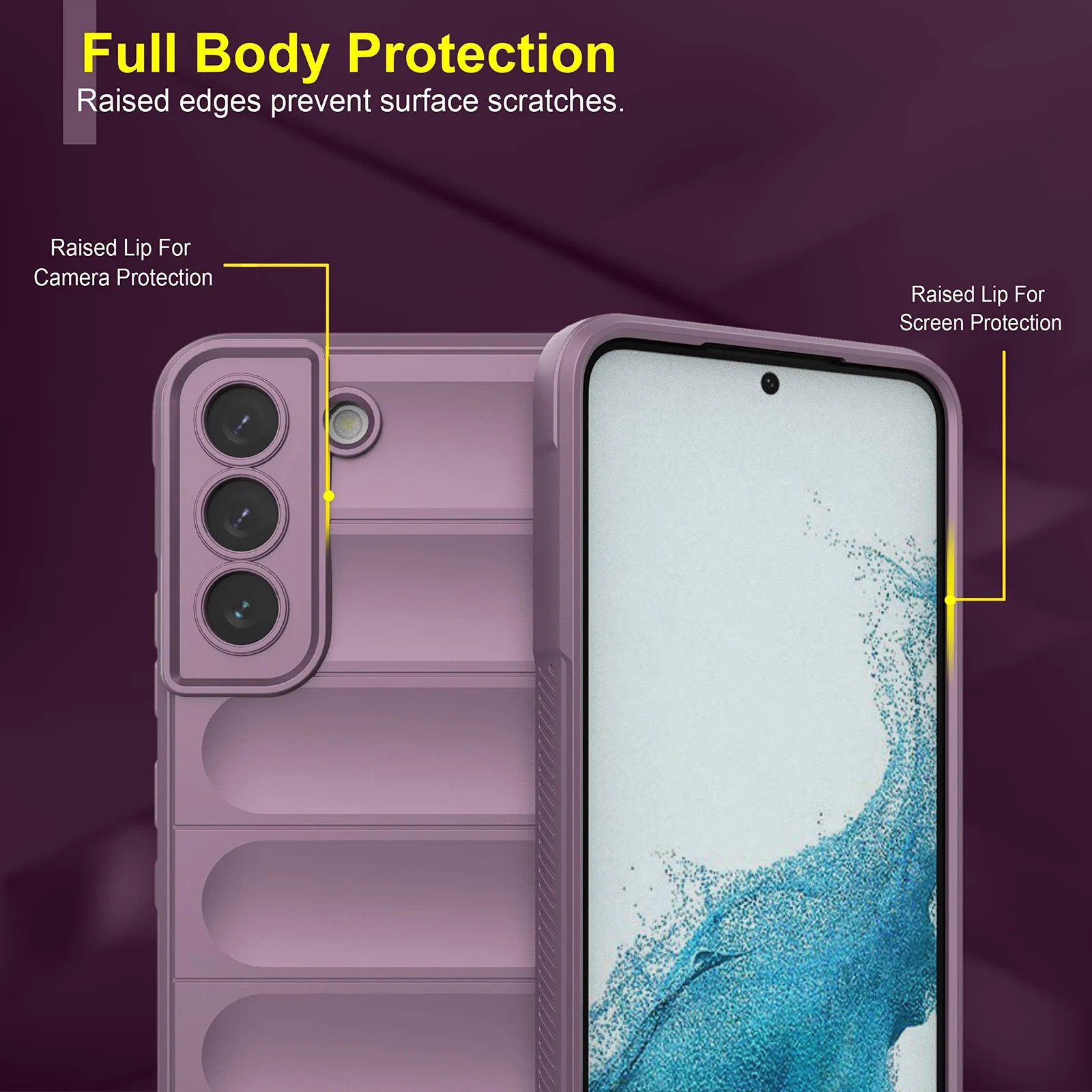 DL3 Mobilak Rugged Protective Case for Samsung Galaxy S21 FE, Camera protection, Shock-absorbing protection, Non-slip grip - Purple