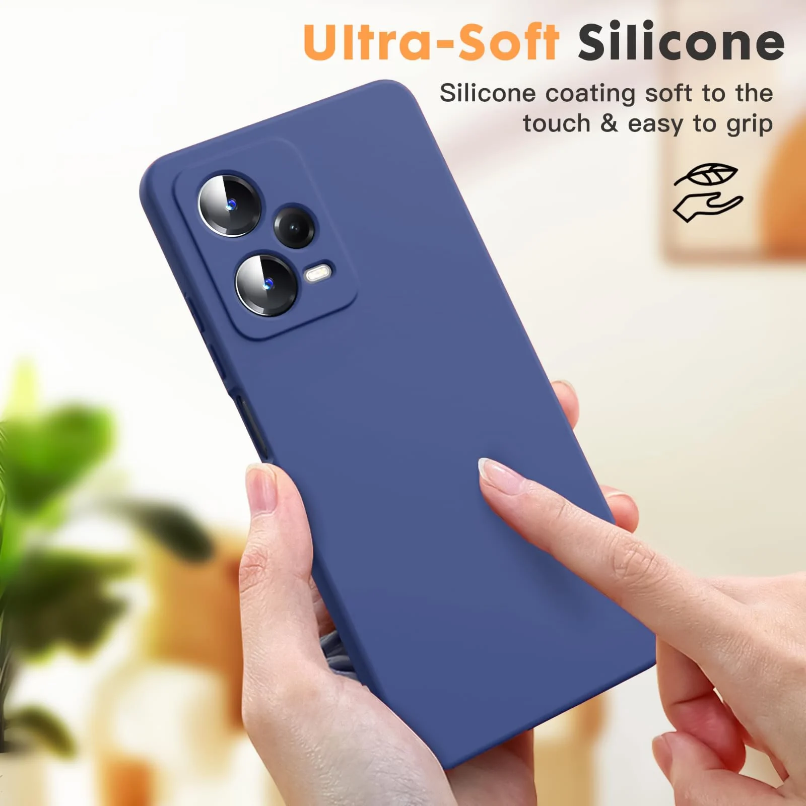 DL3 Mobilak Silicone Protective Case for Xiaomi Redmi Note 12 Pro + / 12 pro plus 5G, Shock-absorbing protection, Scratch-resistant surface, Soft microfiber lining - Blue