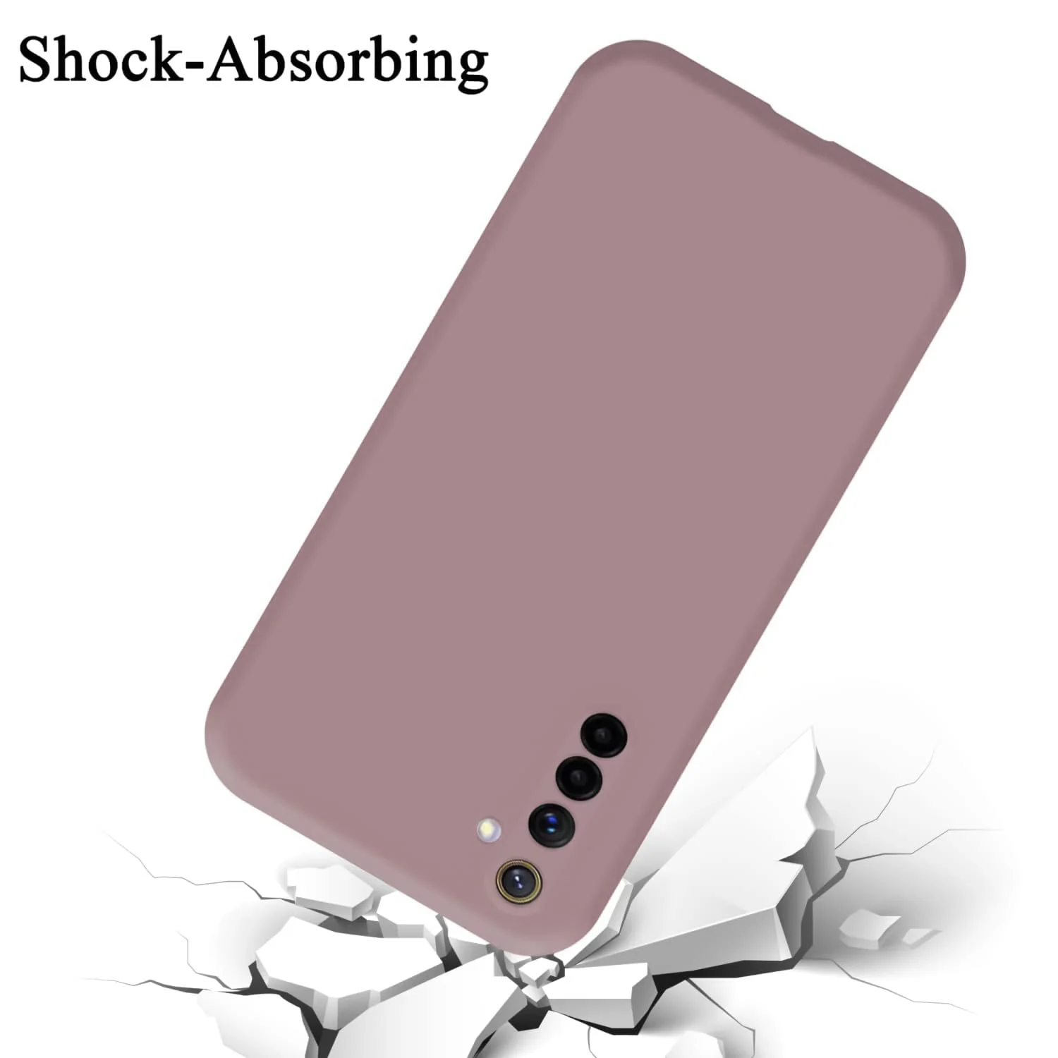 DL3 Mobilak Liquid Silicone Protective Case with Soft Microfiber Lining with Full Camera Protection for realme 6 Pro - Cashmere