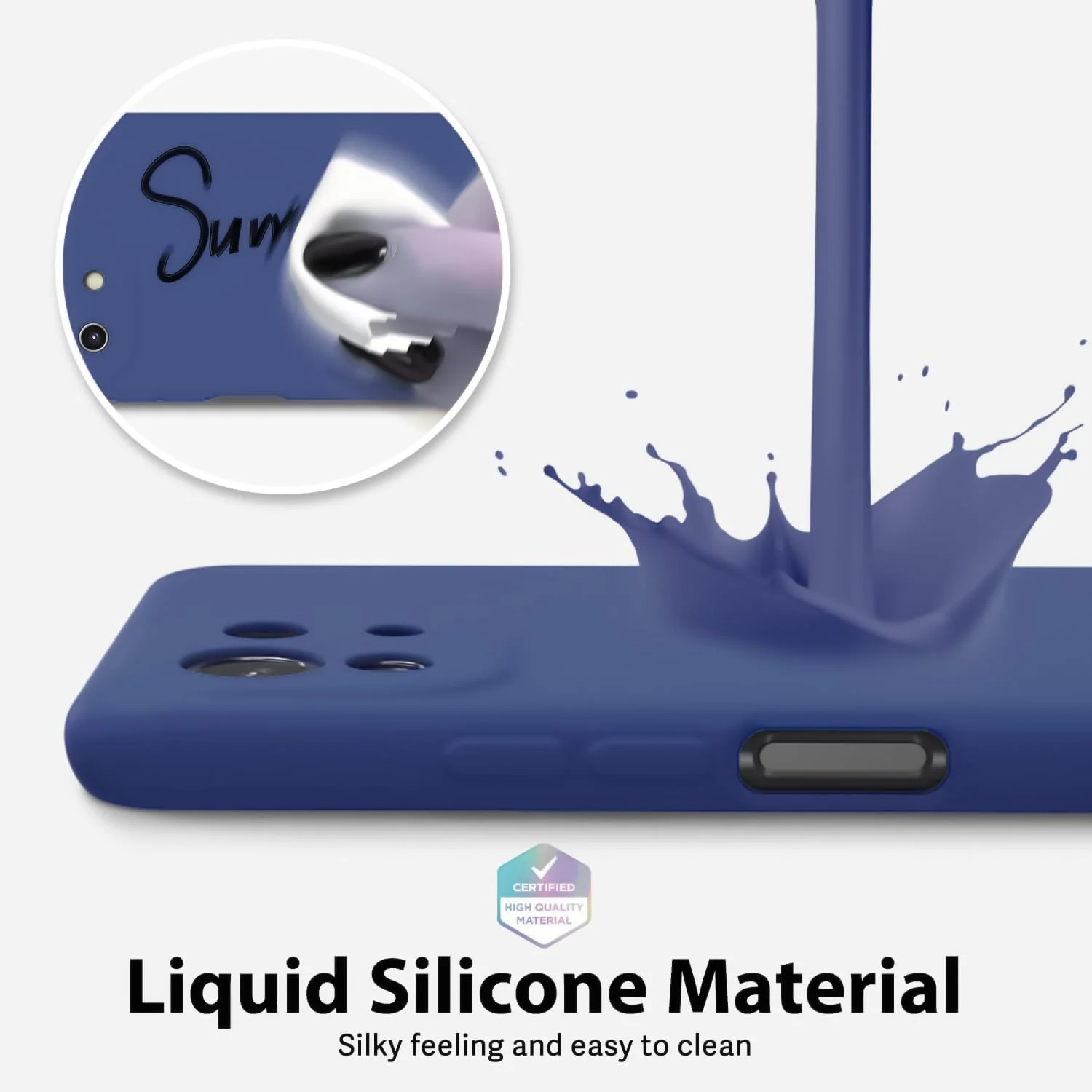 DL3 Mobilak Liquid Silicone Protective Case with Soft Microfiber Lining with Full Camera Protection for Xiaomi Mi 11 Lite 4G / 5G & Mi11 Lite 5G NE - Blue 1